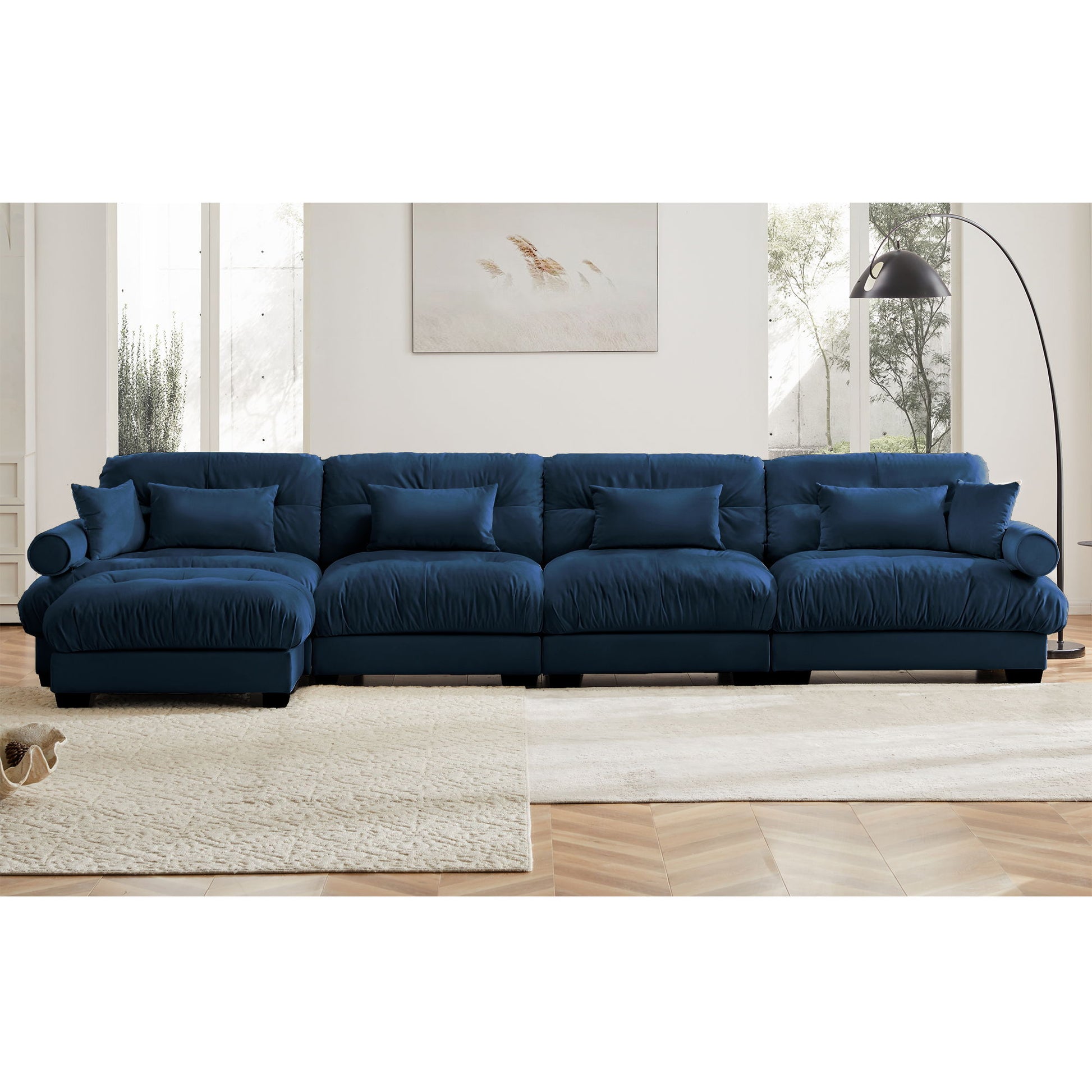 Super Comfort Oversized Modular Sectional Sofa With Movable Ottoman - Best Buy Furniture