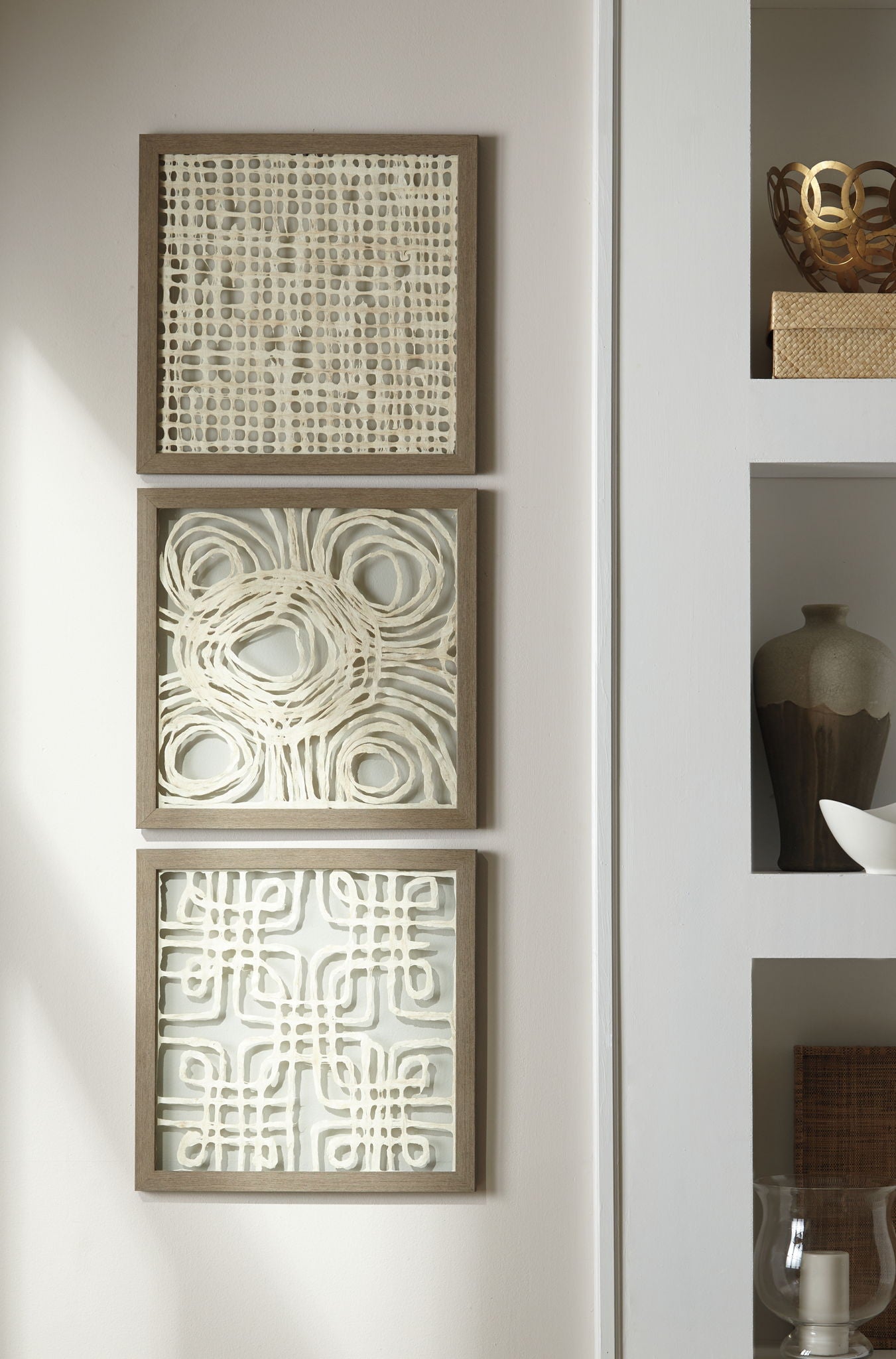 Odella - Wall Decor Set (Set of 3) - Cream / Taupe