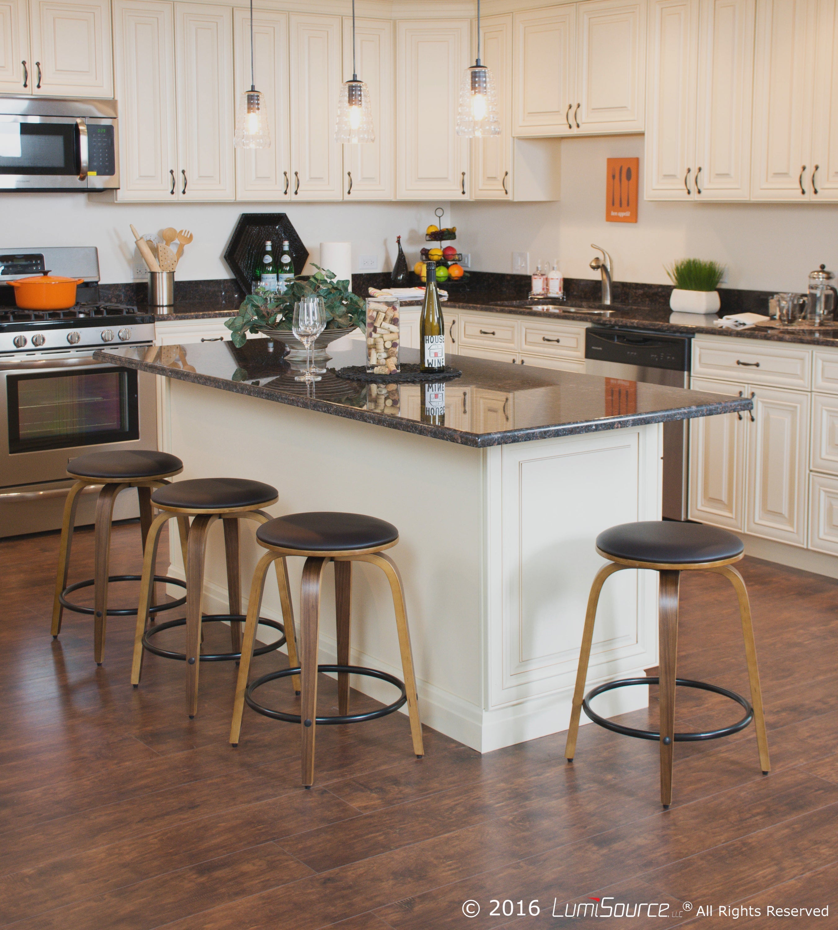 Torus Long Industrial Pendant with Clear Glass by LumiSource