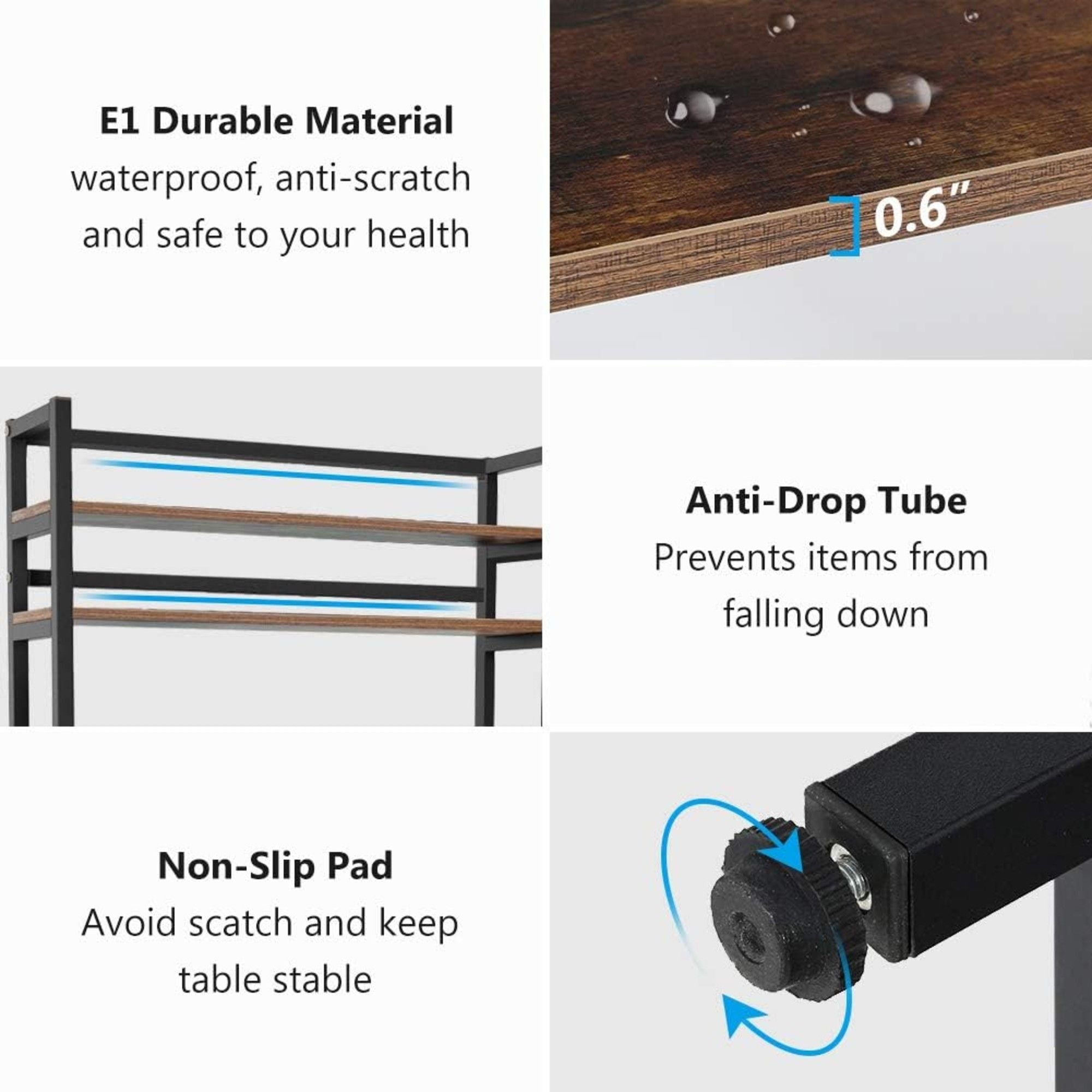 5 Tier Kitchen Bakers Rack With Hutch Microwave Stand, Freestanding Storage Organizer For Countertop - Black