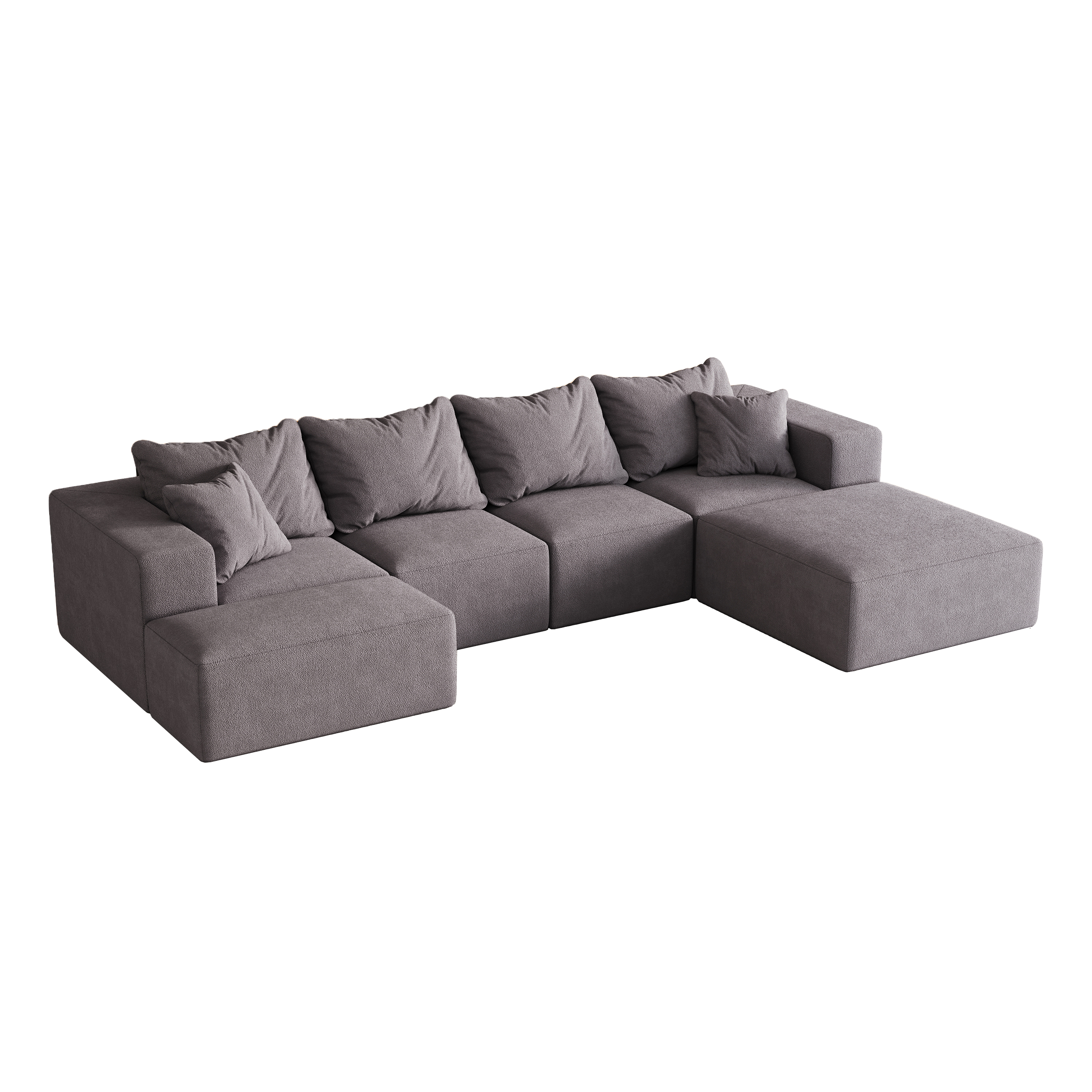 Modern Upholstered Sectional Boneless Couch Set