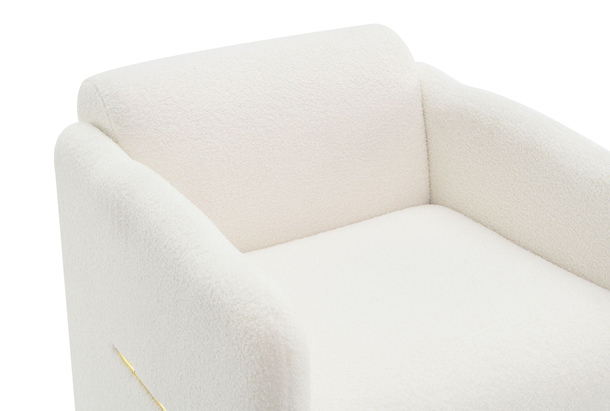 Arm Chair With Waved Arms, Metal Decoration On Both Side Arms