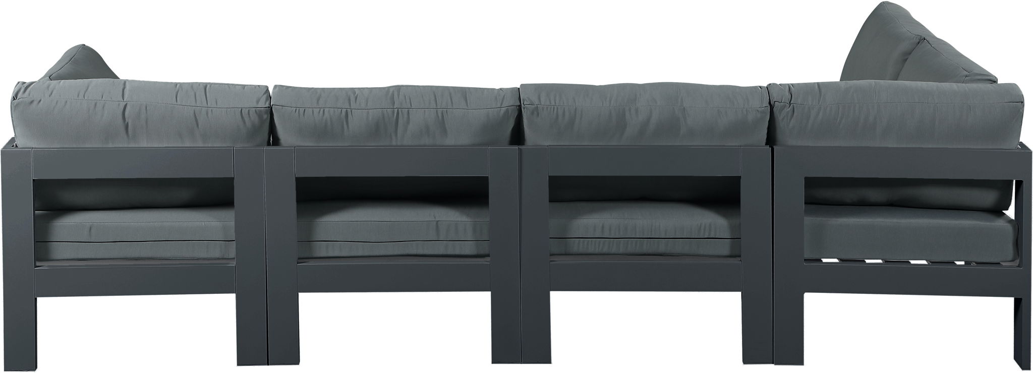 Nizuc - Outdoor Patio 5 Piece Modular Sectional With Gray Frame