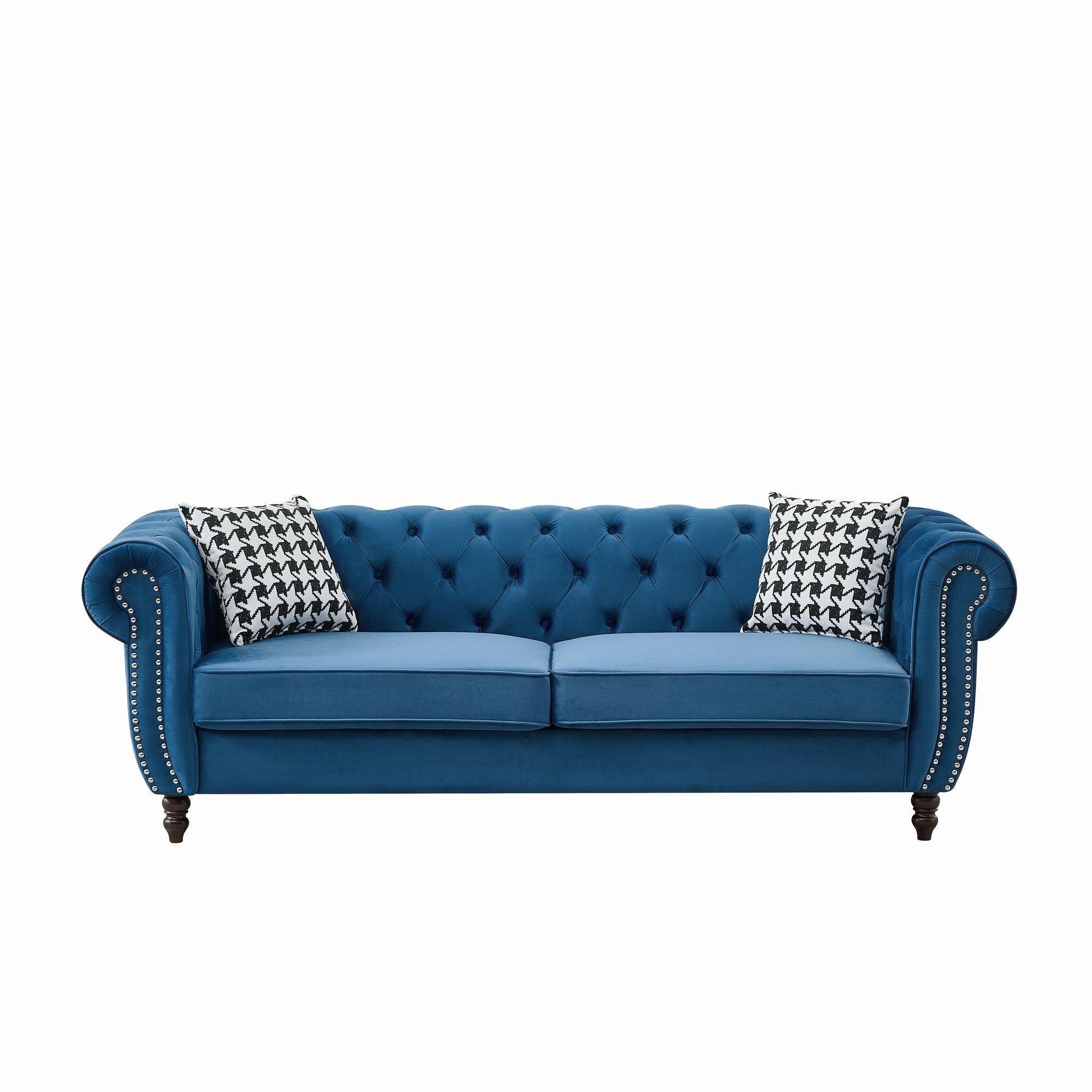 Chesterfield Set With Roll Armrest & Nailhead