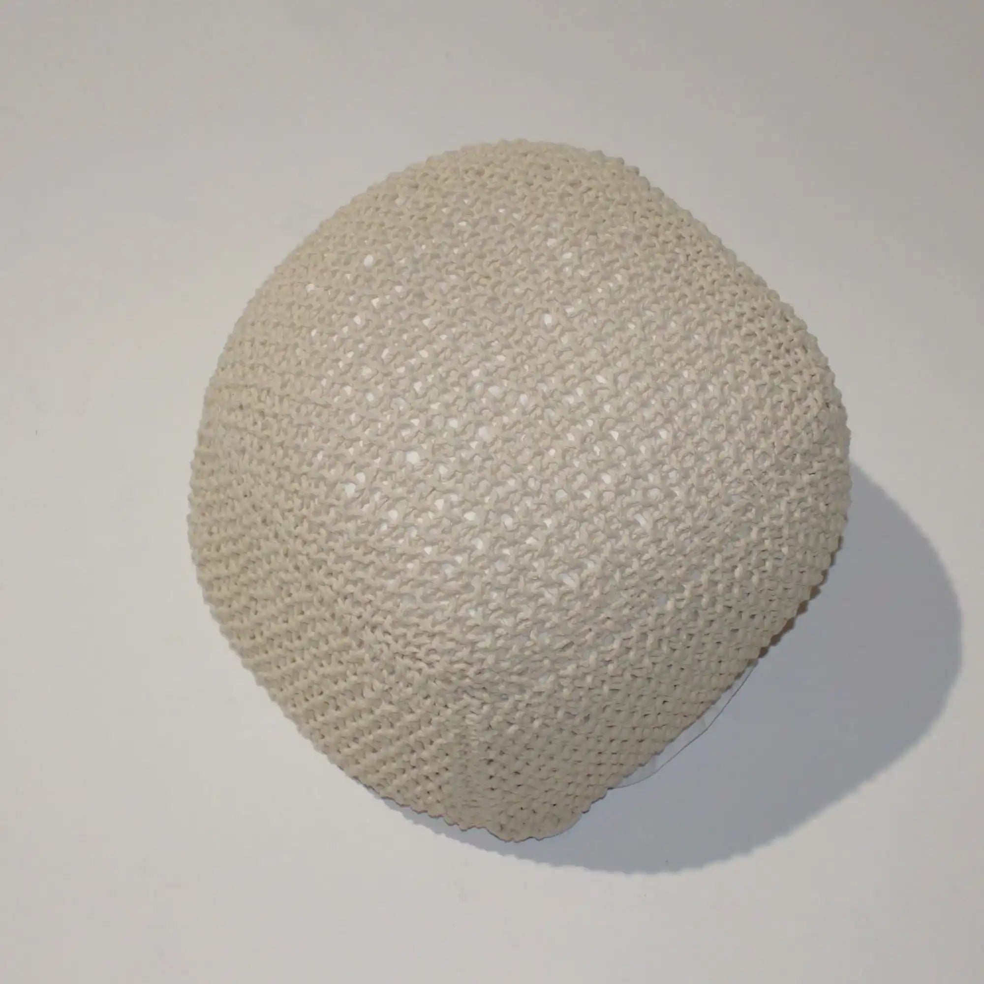 Semi Rounded Pouf, Cable Knitted, Perfect Seating