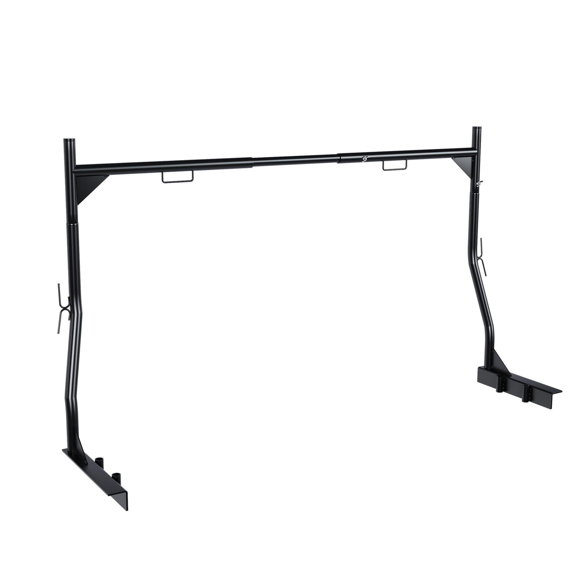 Heavy Duty Universal Truck Bed Ladder Rack, No-Drill Installation, Adjustable - Black