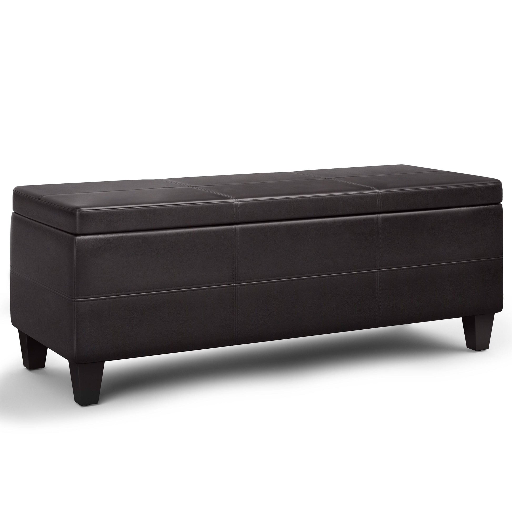 Avalon - Lift Top Rectangular Storage Ottoman - Tanners Brown - Best Buy Furniture