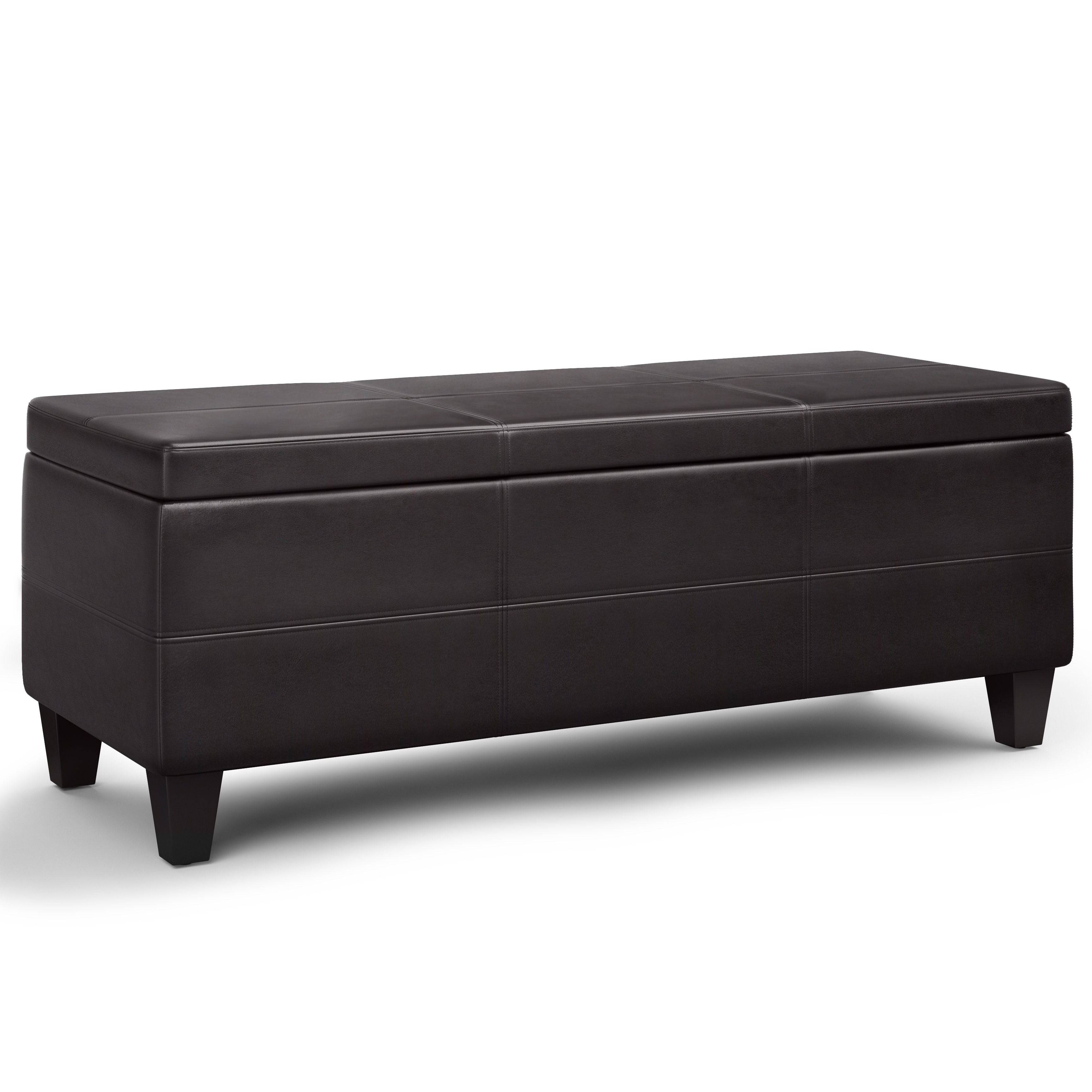 Avalon - Lift Top Rectangular Storage Ottoman - Tanners Brown - Best Buy Furniture