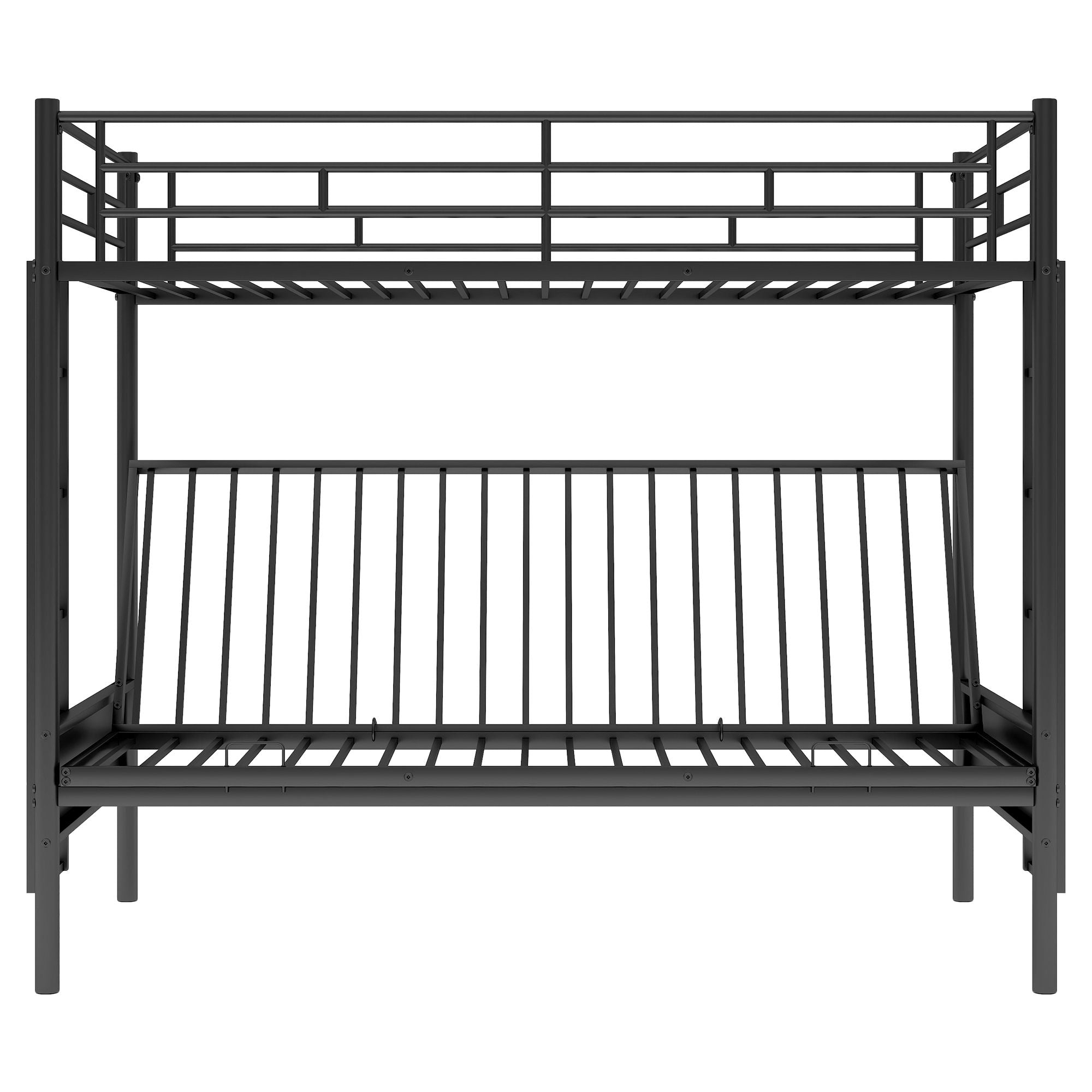Twin Over Full Bunk Bed, Multifunction - Black