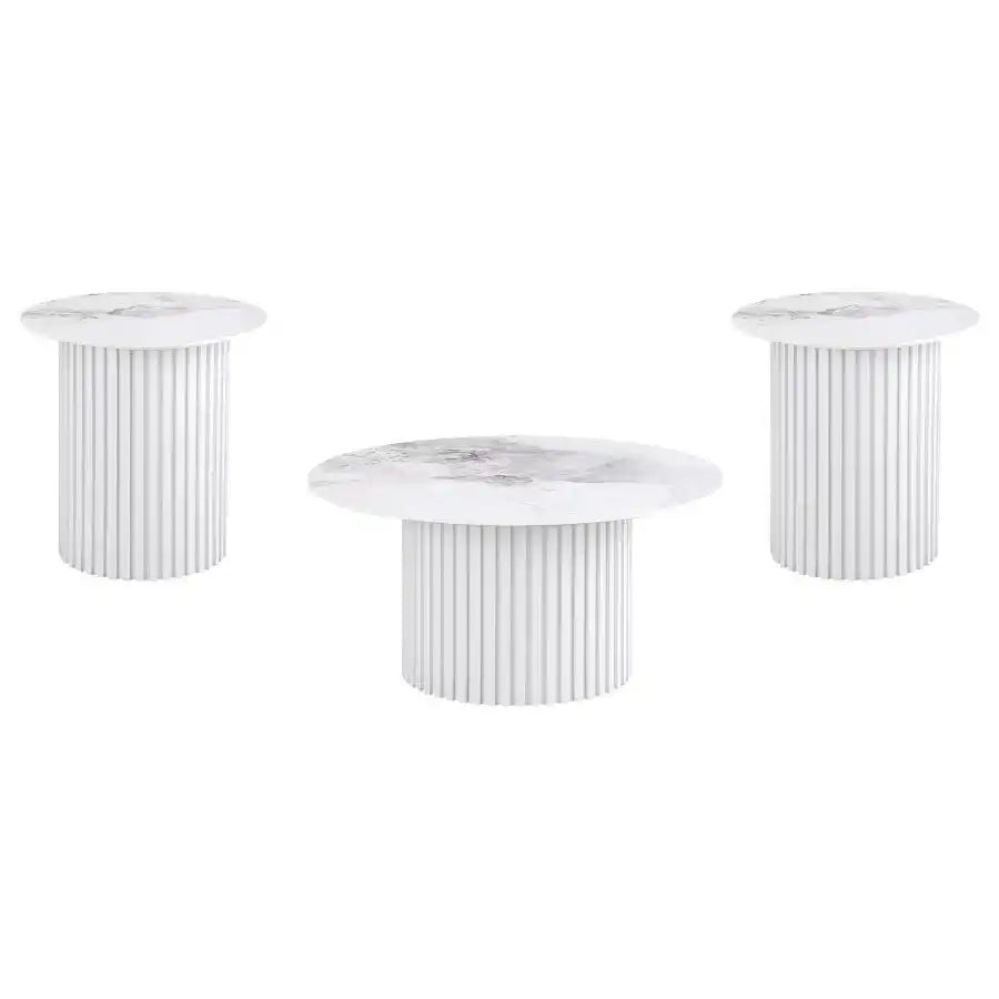 Rowena - Faux Marble Coffee Table Set