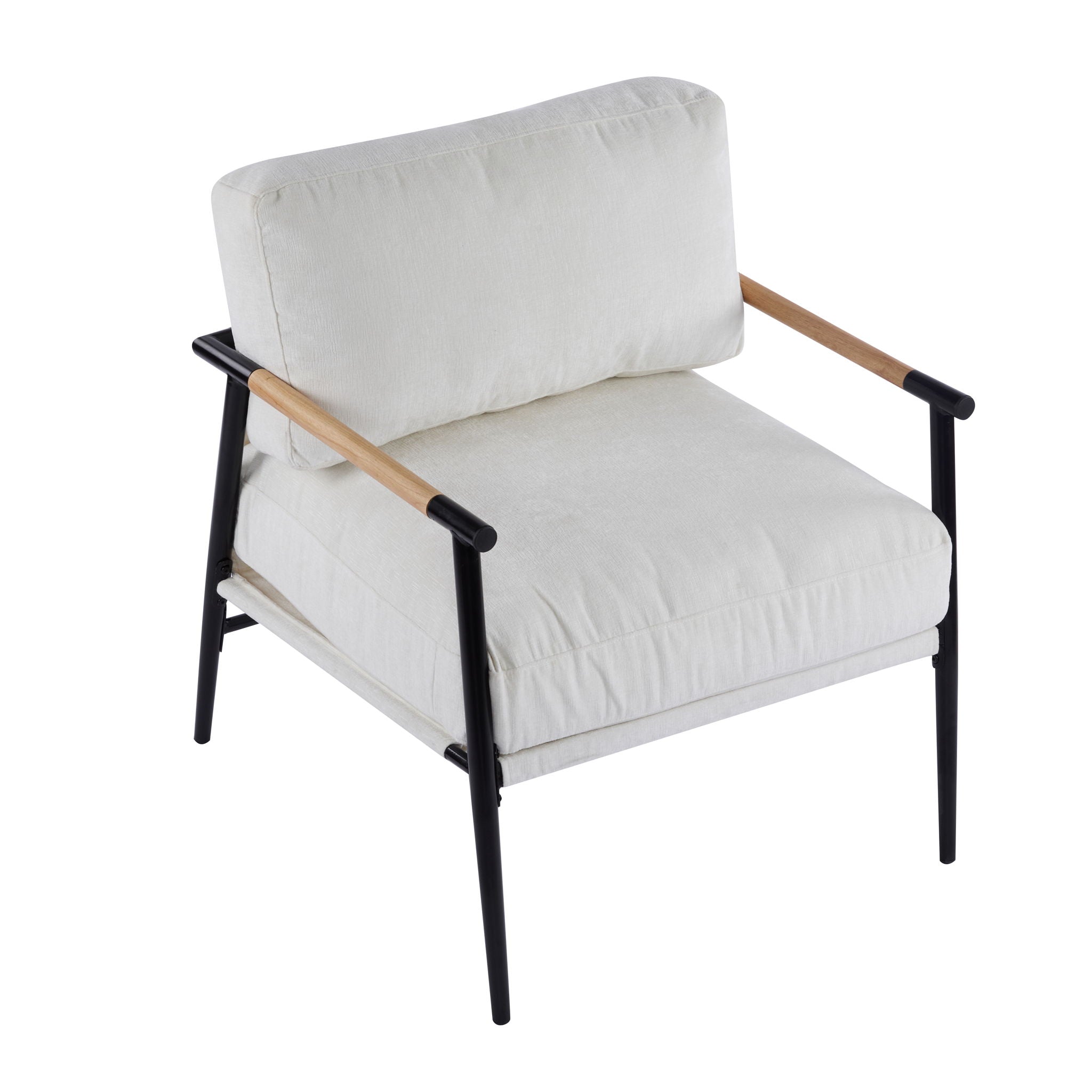Modern Accent Chair With Plush Cushions, Cozy Seating