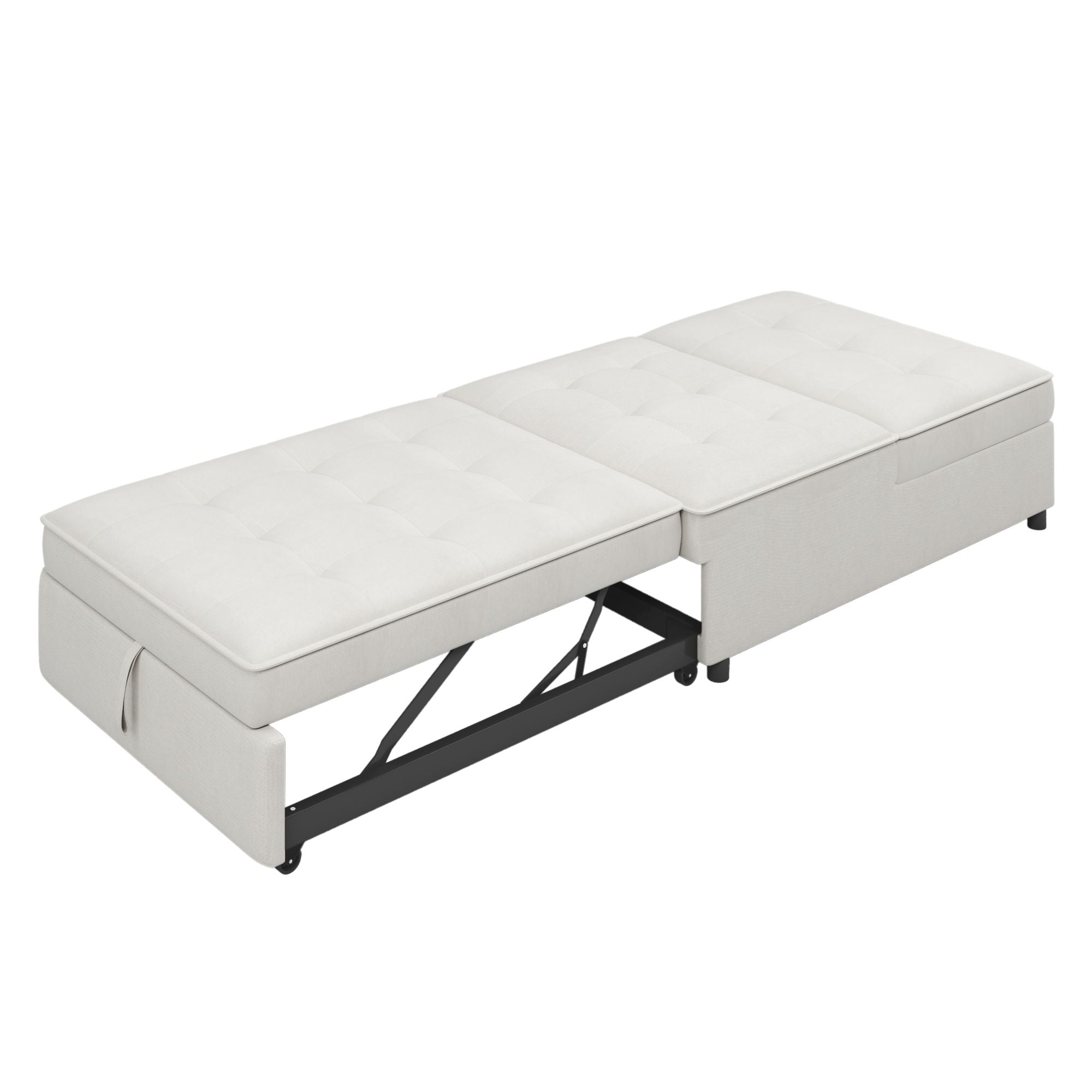 4 In 1 Sofa Bed, Multi Function Folding Ottoman Bed With Storage Pocket And USB Port For Small Room Apartment