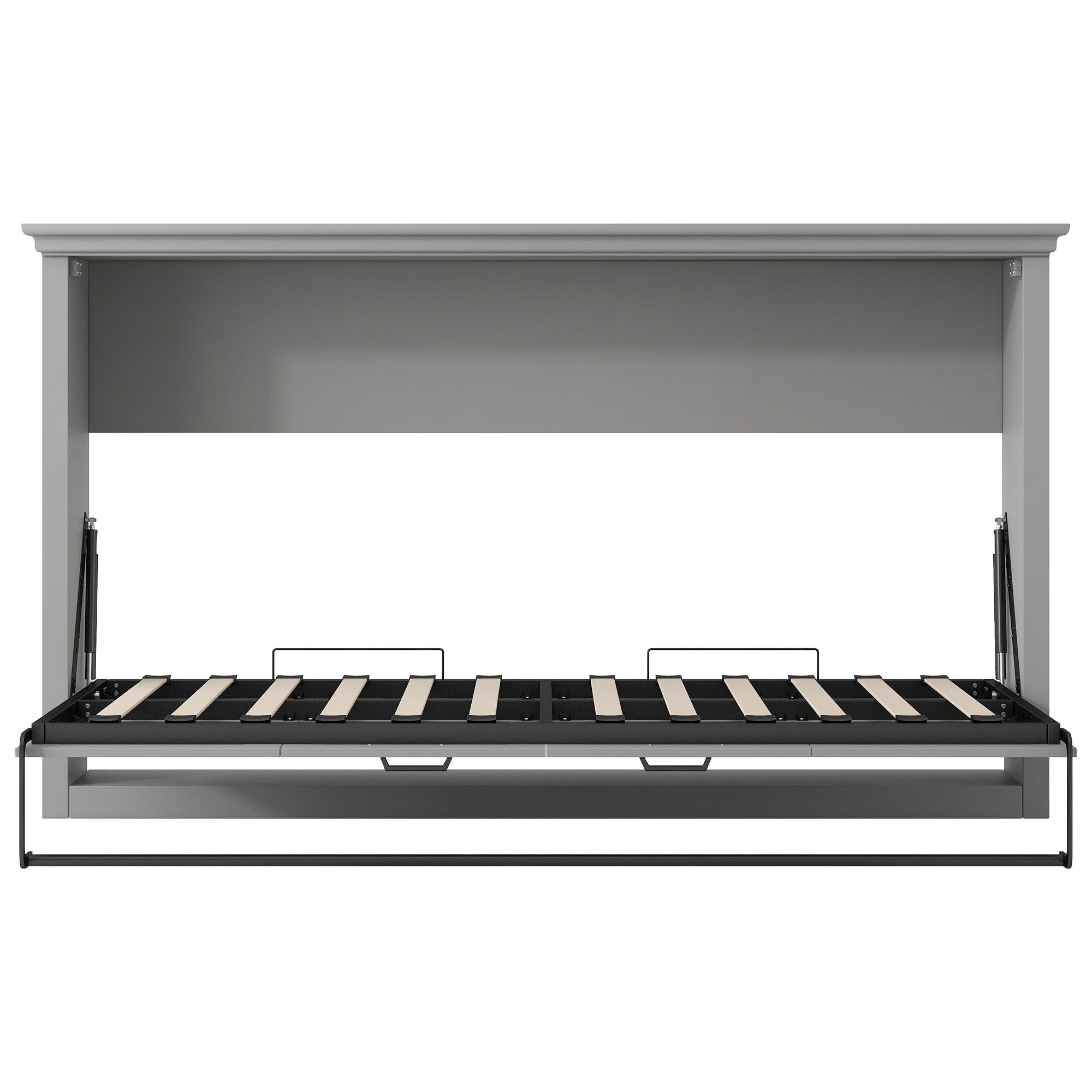 Twin Size Murphy Bed With Cabinet Storage - Gray