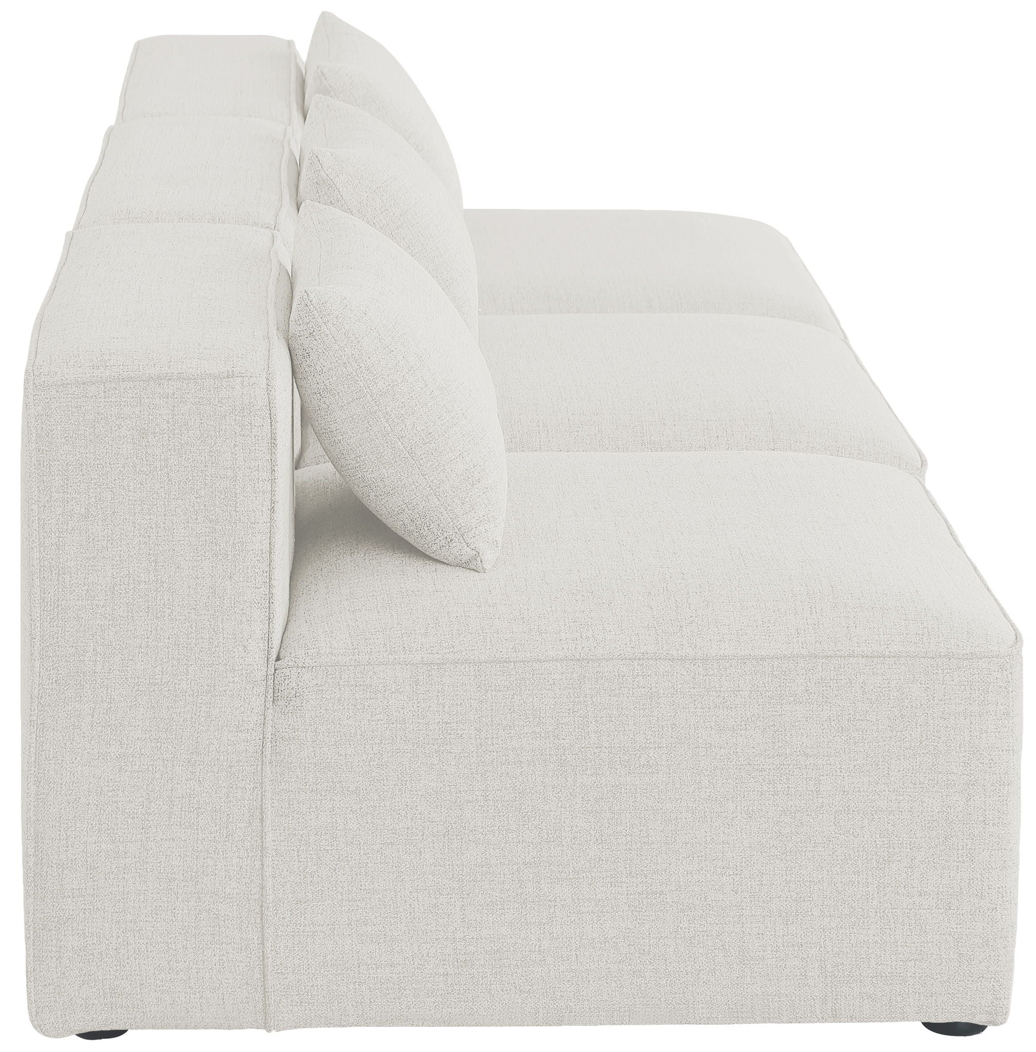 Cube - Linen Modular 3 Seat Armless Sofa