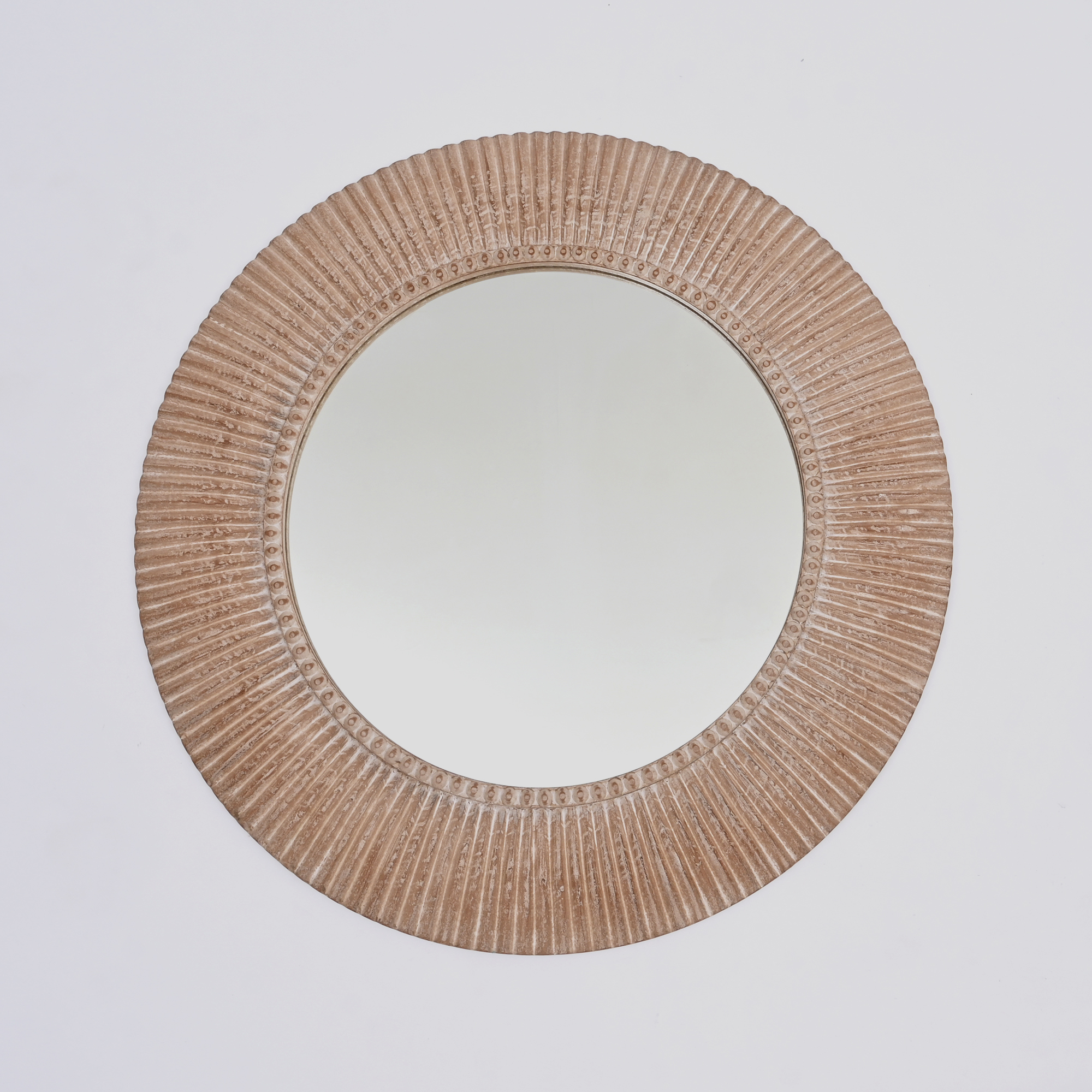 36” Handcrafted Wooden Wall Mirror