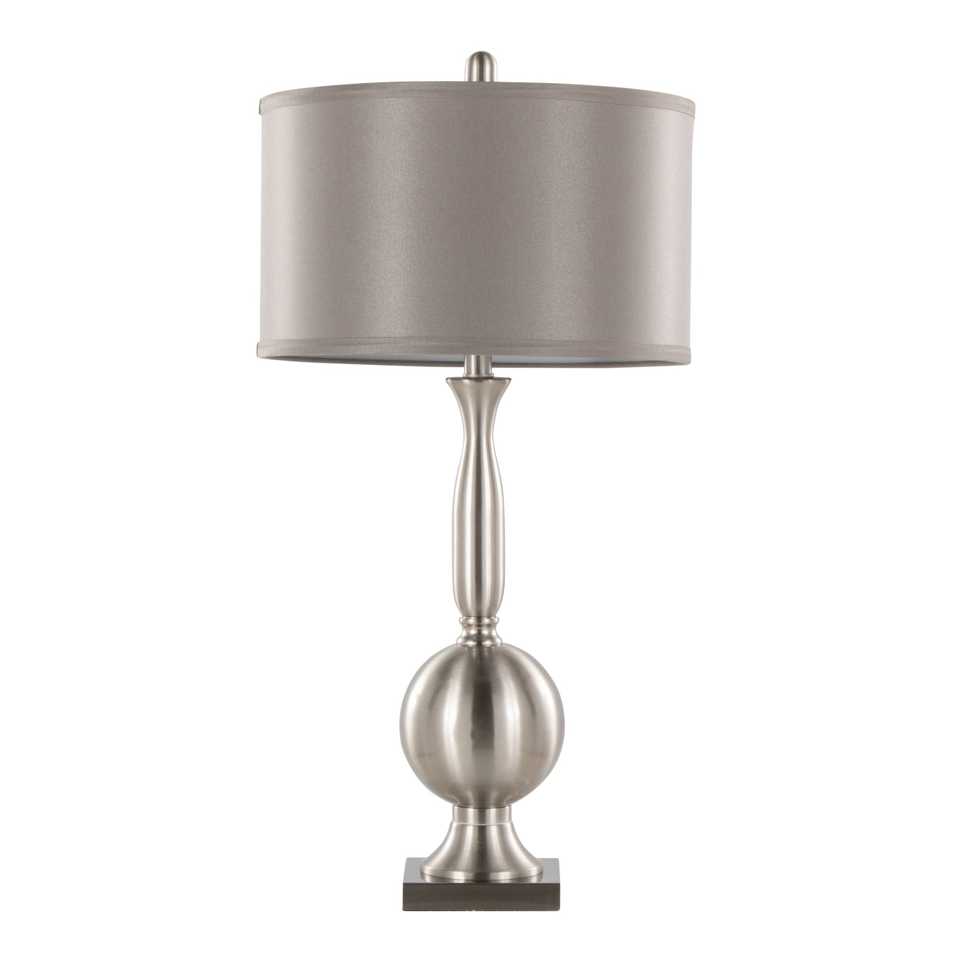 Joan - Contemporary Table Lamp (Set of 2) - Nickel / Gray Satin - Best Buy Furniture