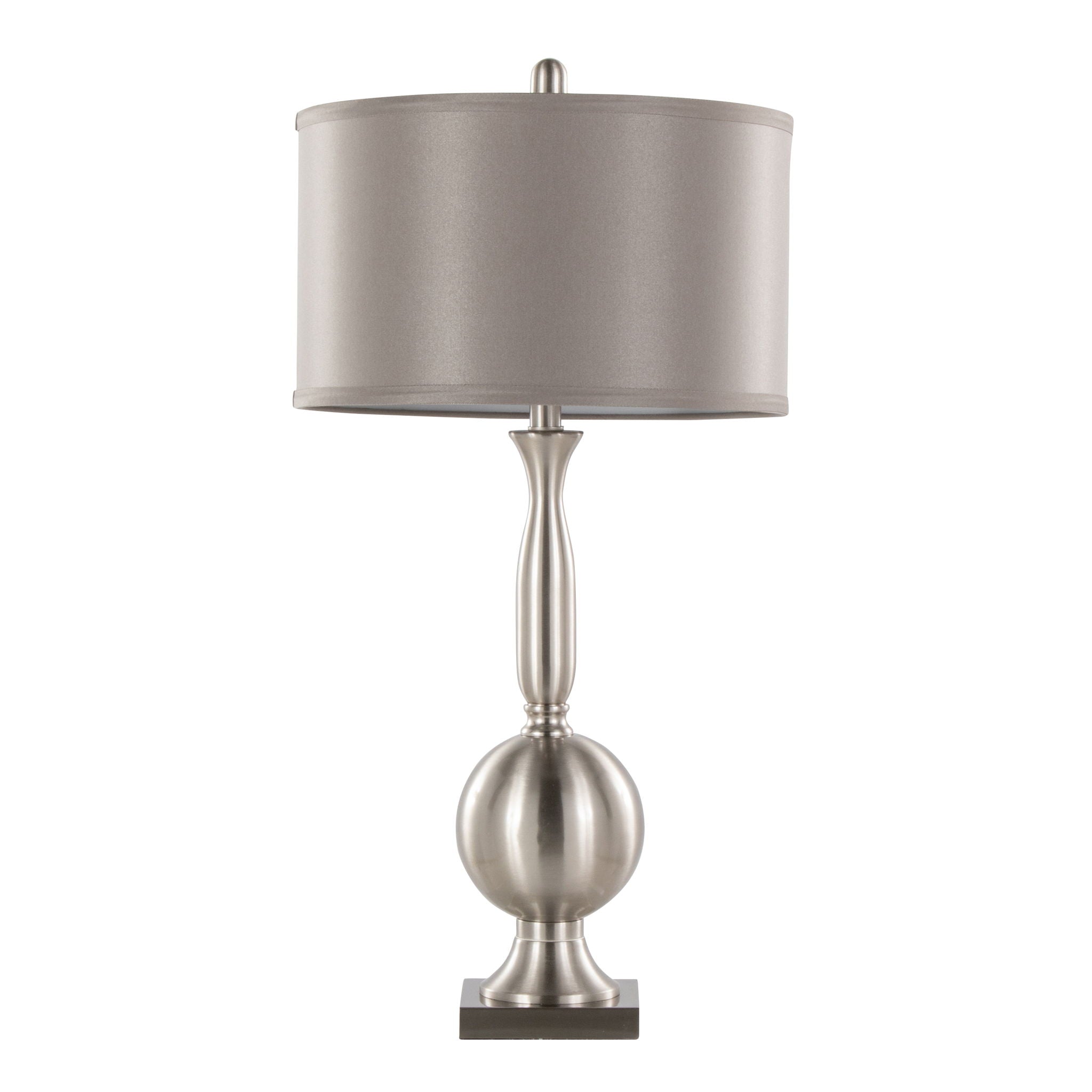 Joan - Contemporary Table Lamp (Set of 2) - Nickel / Gray Satin - Best Buy Furniture