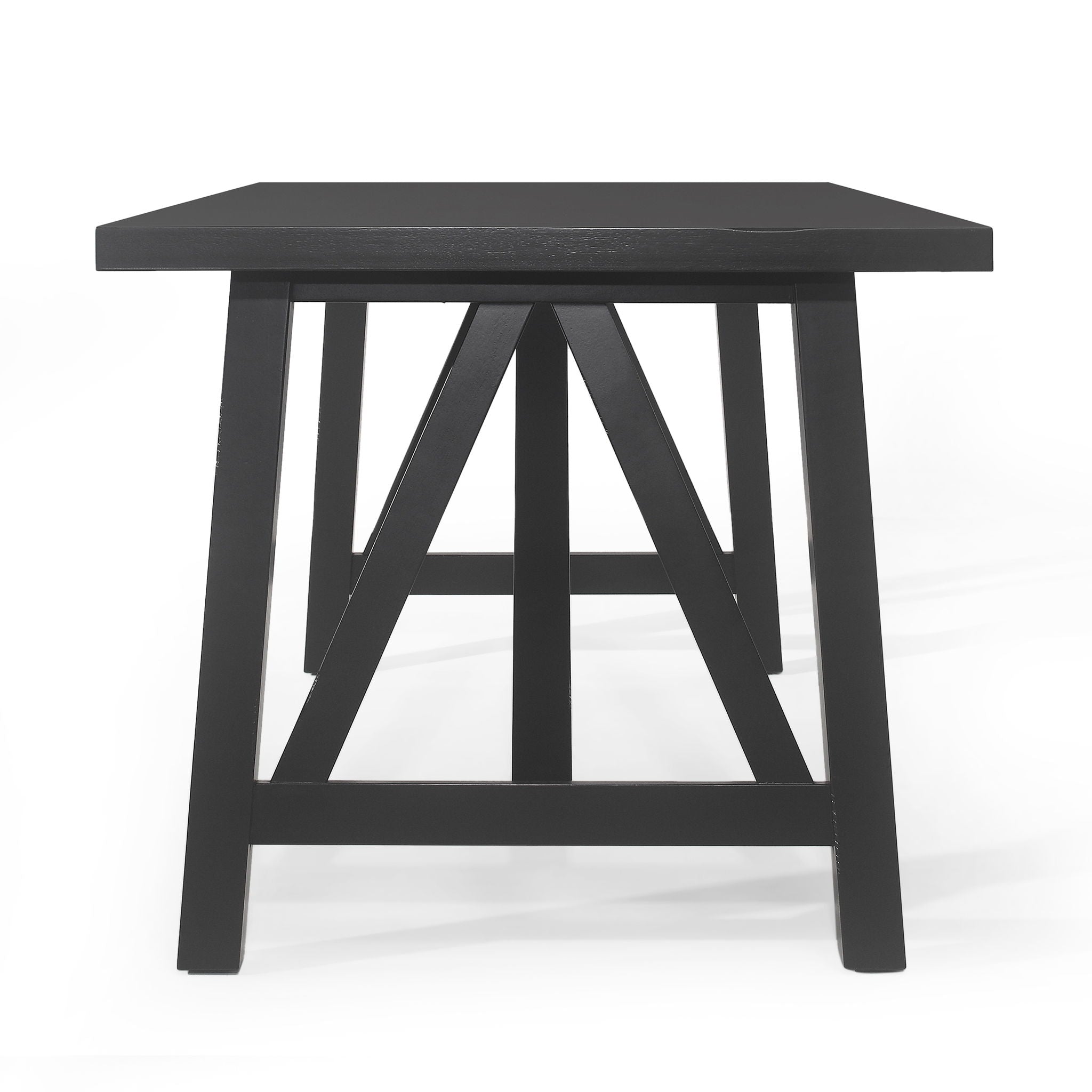 Farmhouse Style Dining Table With Wood Like Top