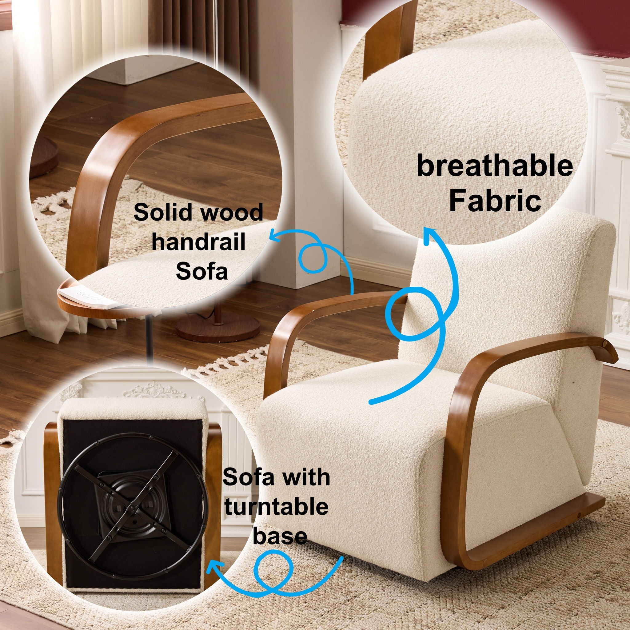 360° Swivel Accent Chair - Beige