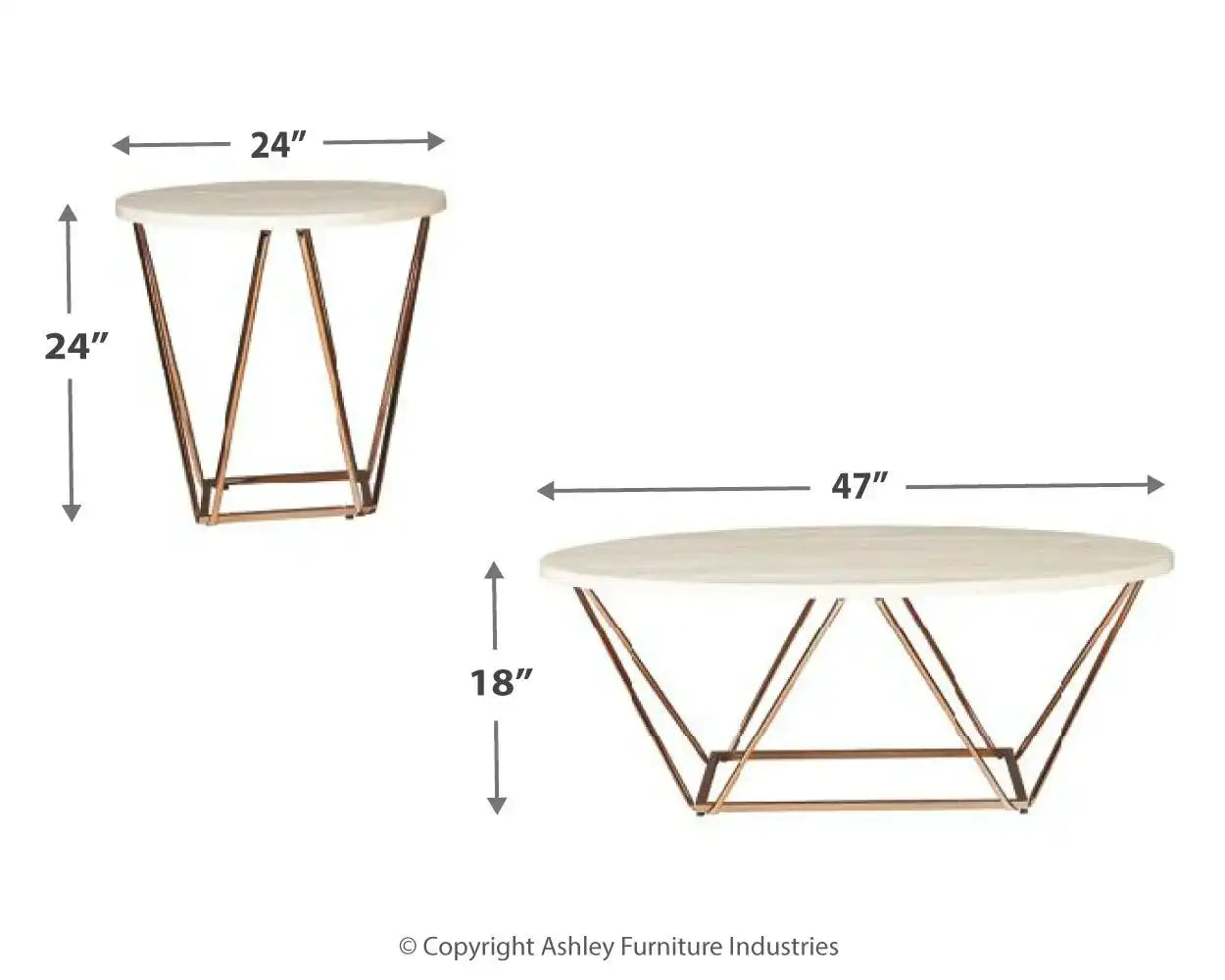 Tarica - Occasional Table Set (Set of 3) - White / Metallic - Best Buy Furniture