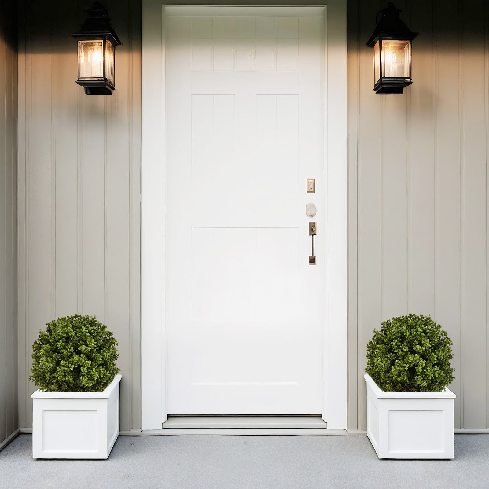 22in Boxwood Ball Shaped Artificial Topiary Shrubs Tree in Pot - Set of 2