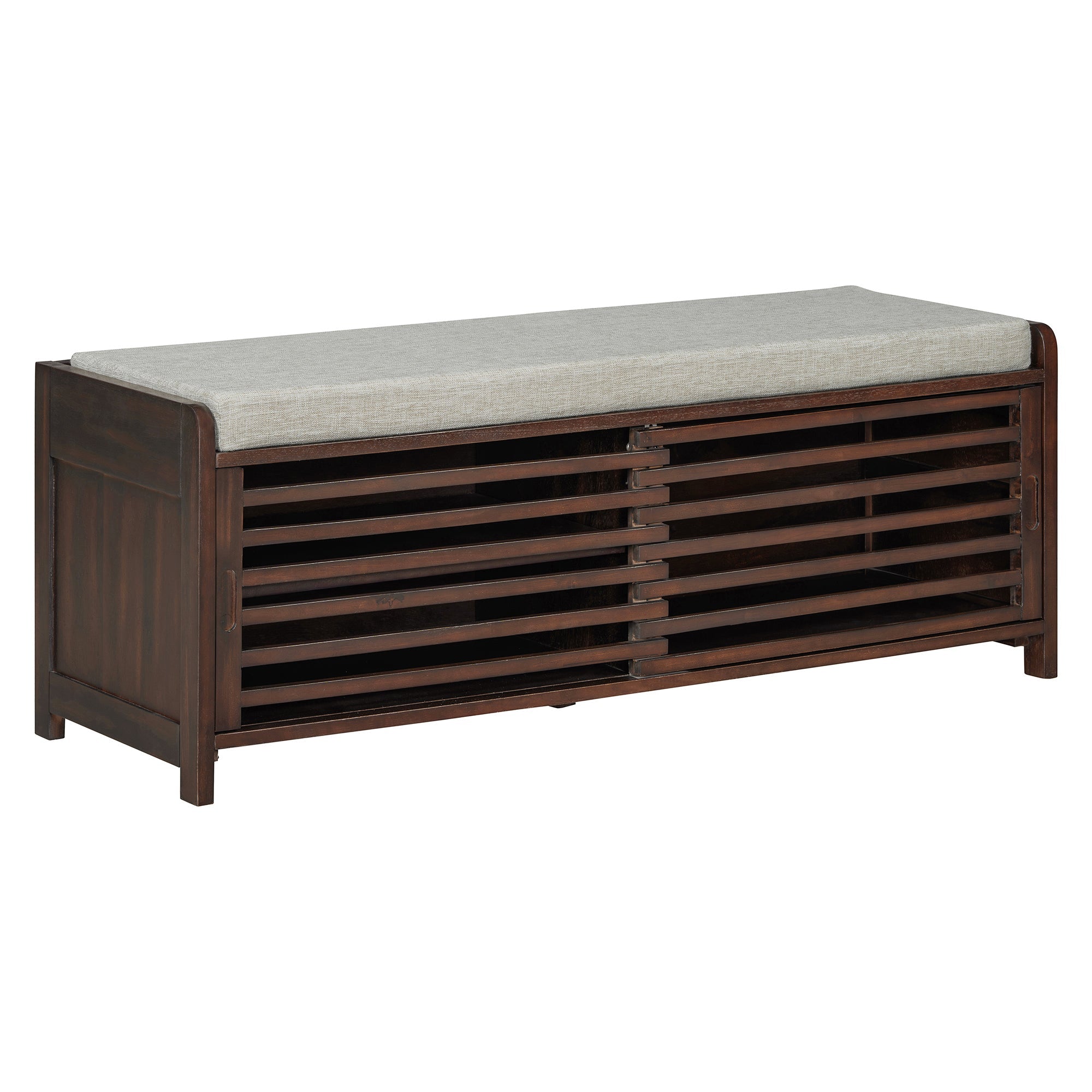 Shoe Bench with Storage and Cushion (Espresso) - Best Buy Furniture