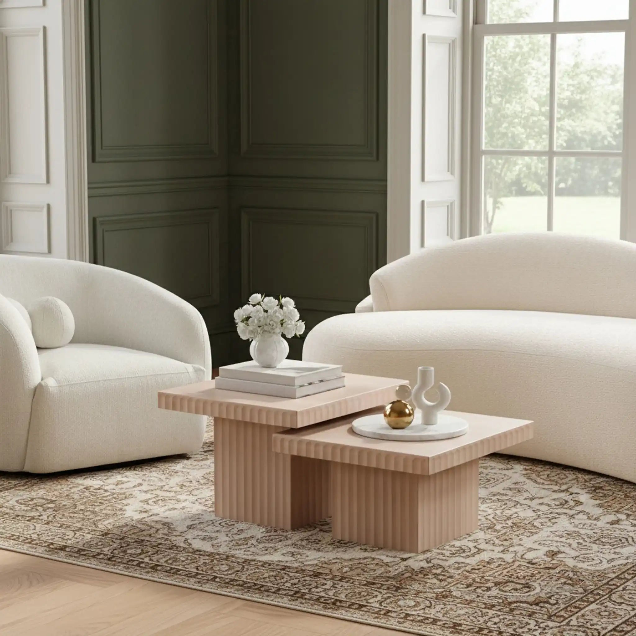 Spencer - 15" Oak Veneer 2 Piece Coffee Table
