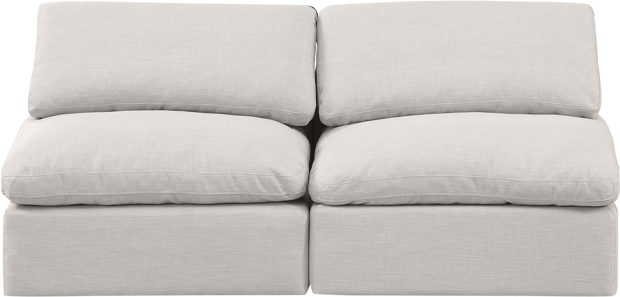 Indulge - Linen 2 Seat Modular Armless Sofa