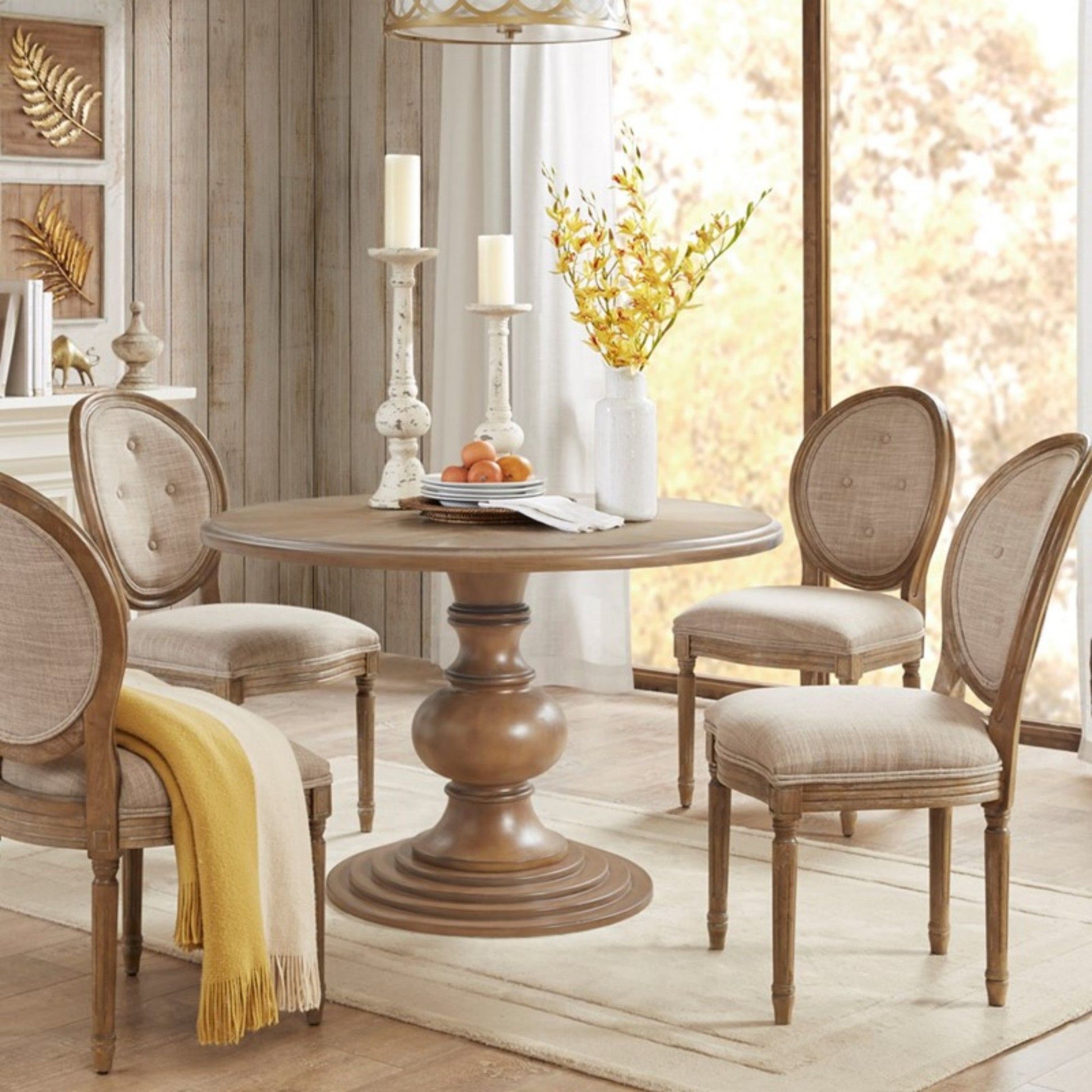 Round Pedestal Dining Table - Walnut - Best Buy Furniture