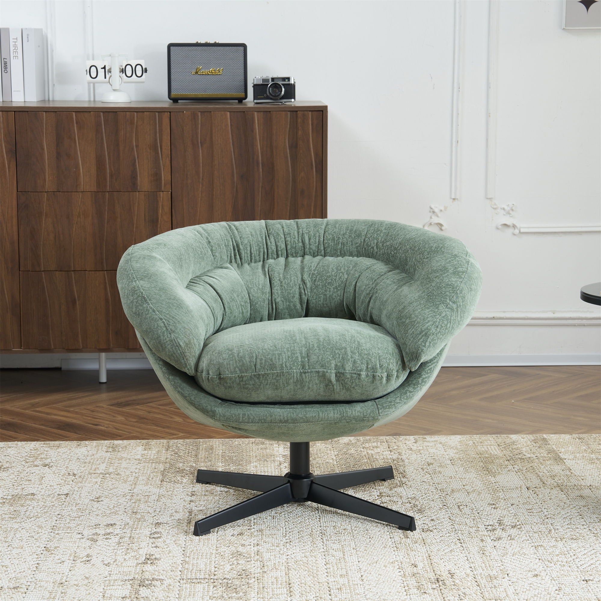 Modern Chenille Office Chair With 360 Degree Swivel
