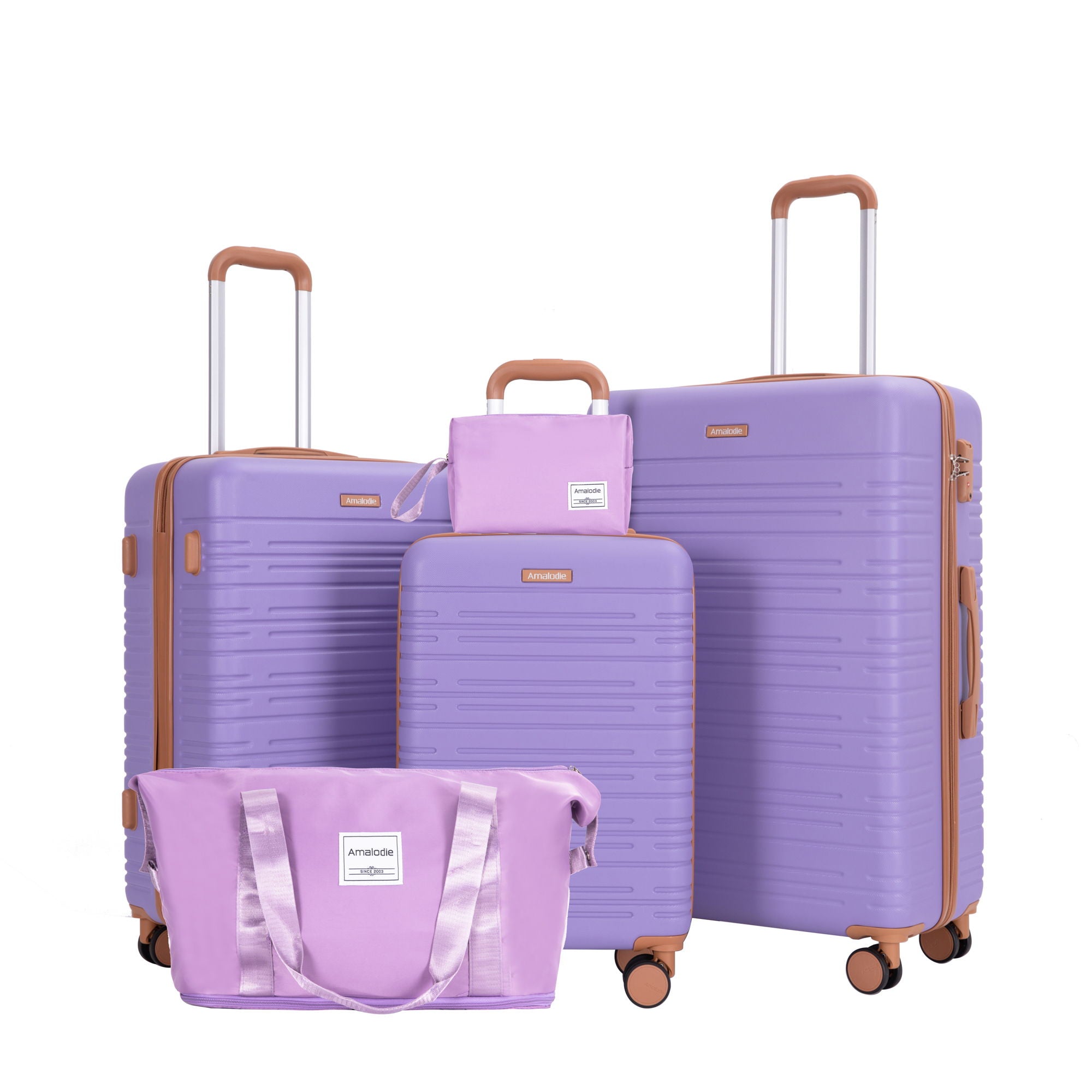 5 Piece Set Hard Case Spinner Wheels Luggage Sets With Tsa Lock