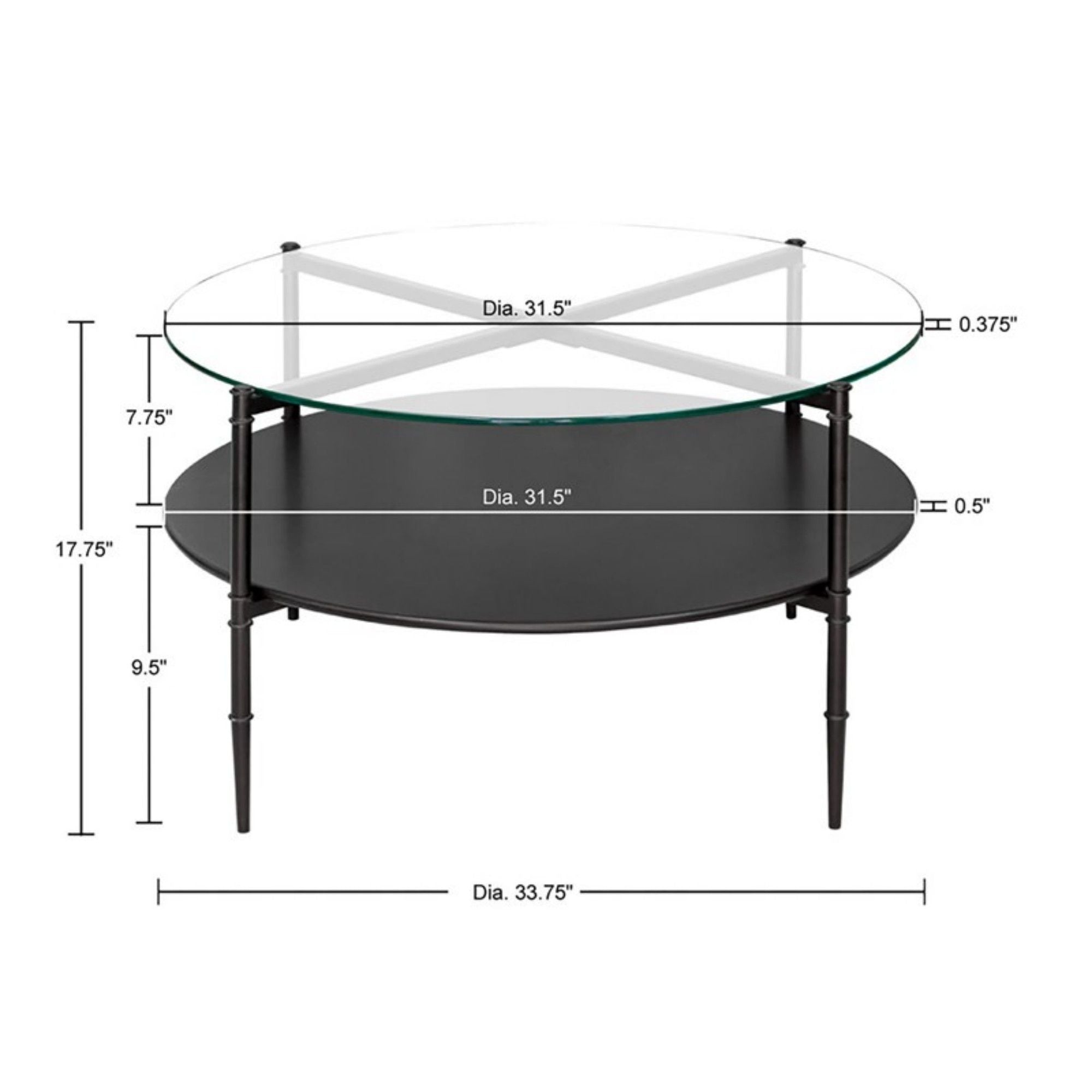 Caroline - Round Coffee Table - Black