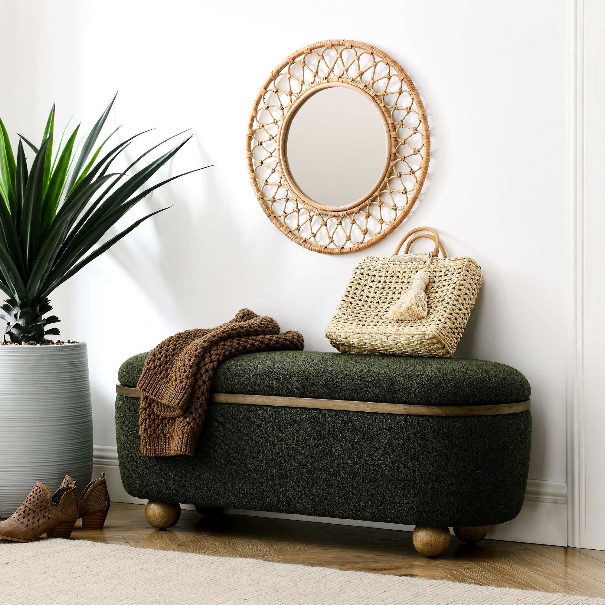 Modern Ottoman Bench Upholstered Seating With Storage
