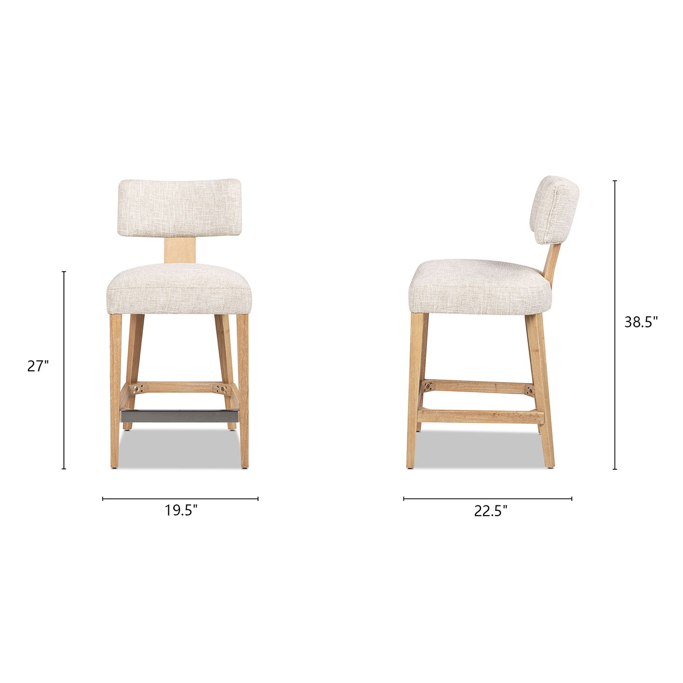 Penny - Round Arched Upholstered Counter Stool (Set of 2) - Travertine Beige - Best Buy Furniture