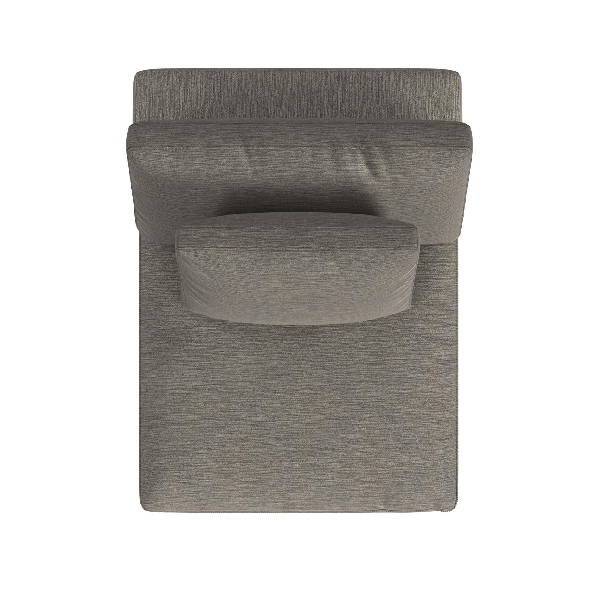 York - Modular Armless Chair With Overstuffed Cushion And Adjustable Pillows - Taupe