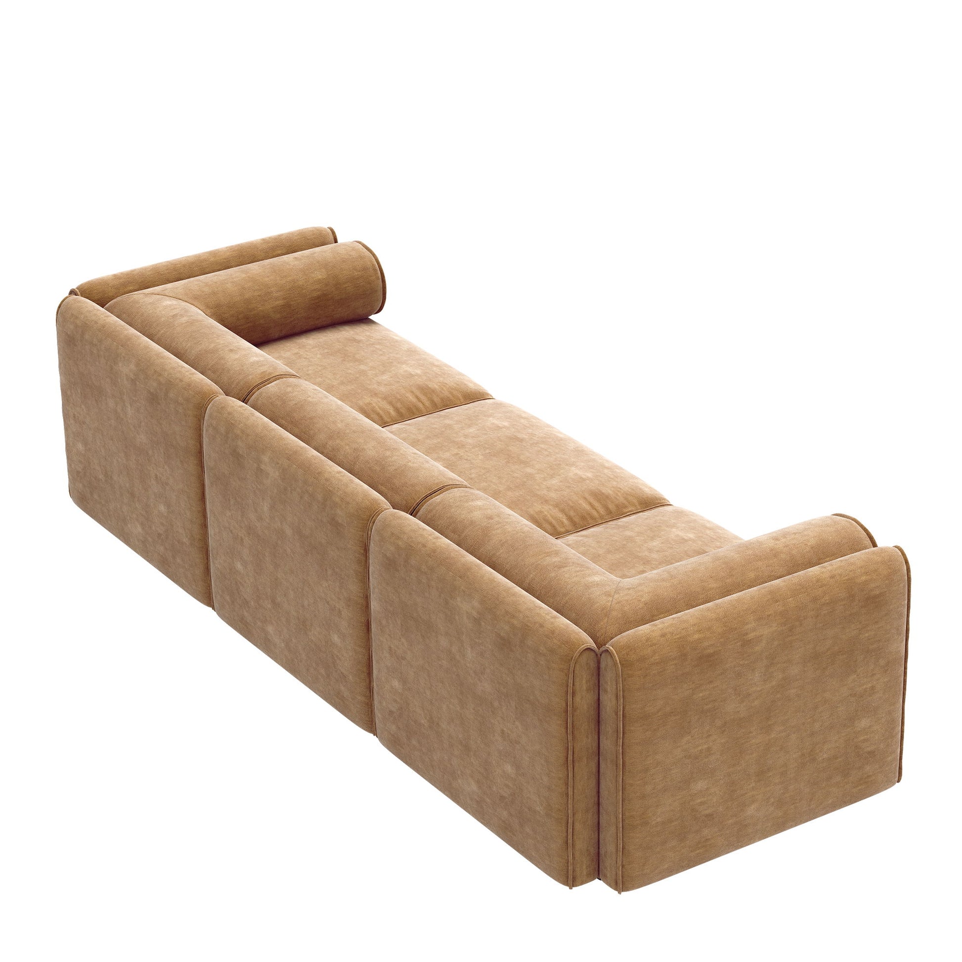 Stylish Chenille Sofa With Storage Seat And Cylindrical Backrest - Best Buy Furniture