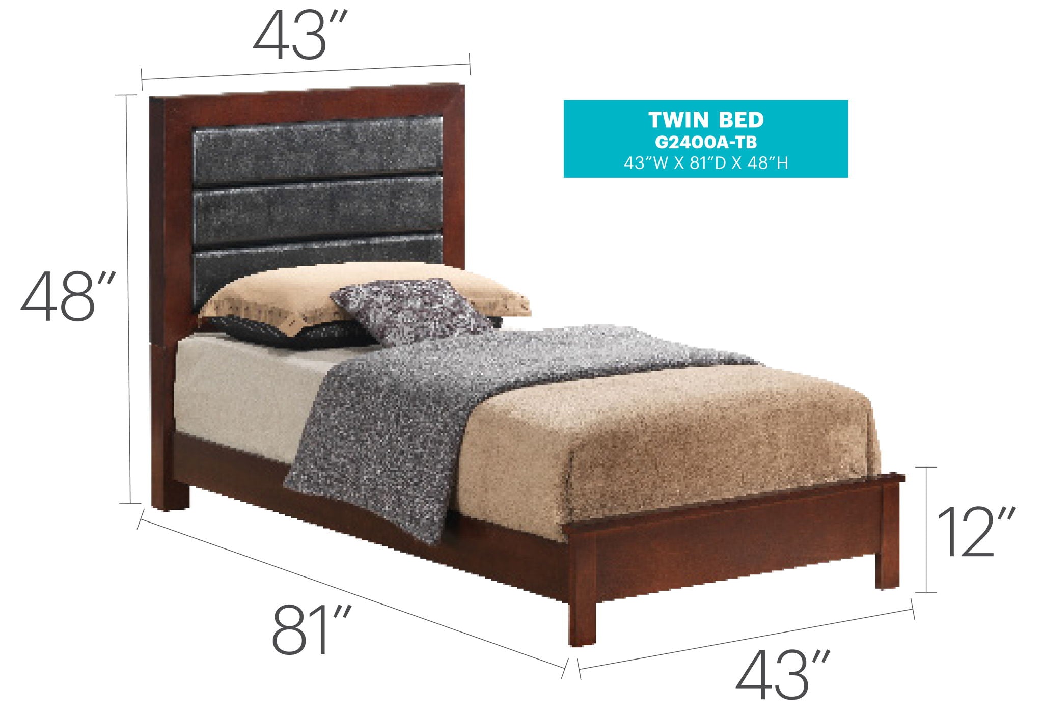 Transitional Modern Design Bed