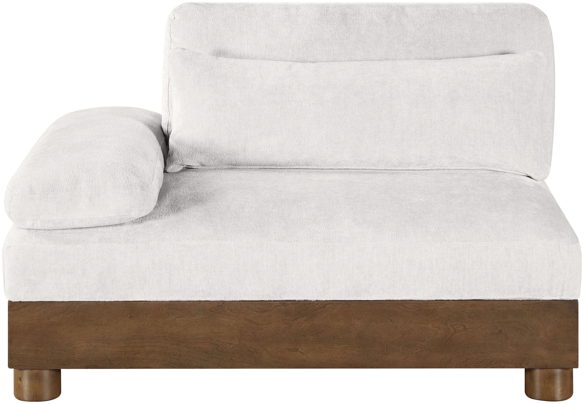 Turin - Chenille Fabric Upholstered Modular Arm Chair - Walnut Base