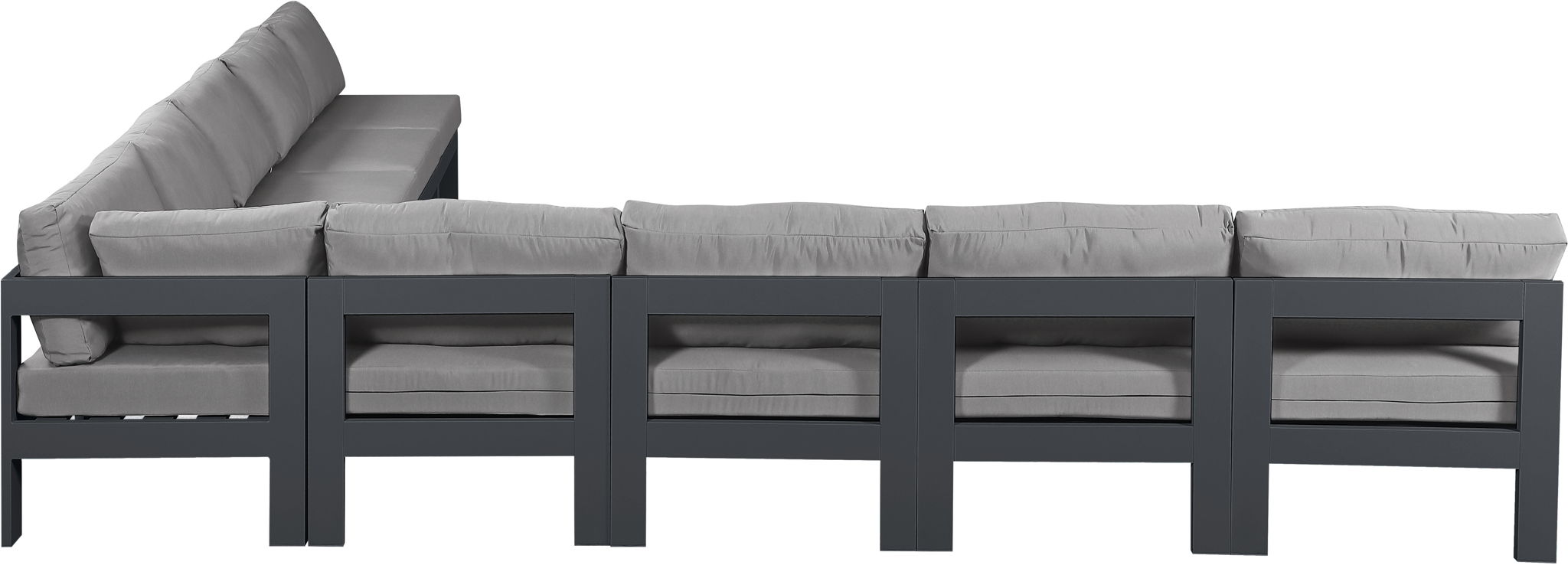 Nizuc - Outdoor Patio 9 Piece Modular Sectional With Gray Frame