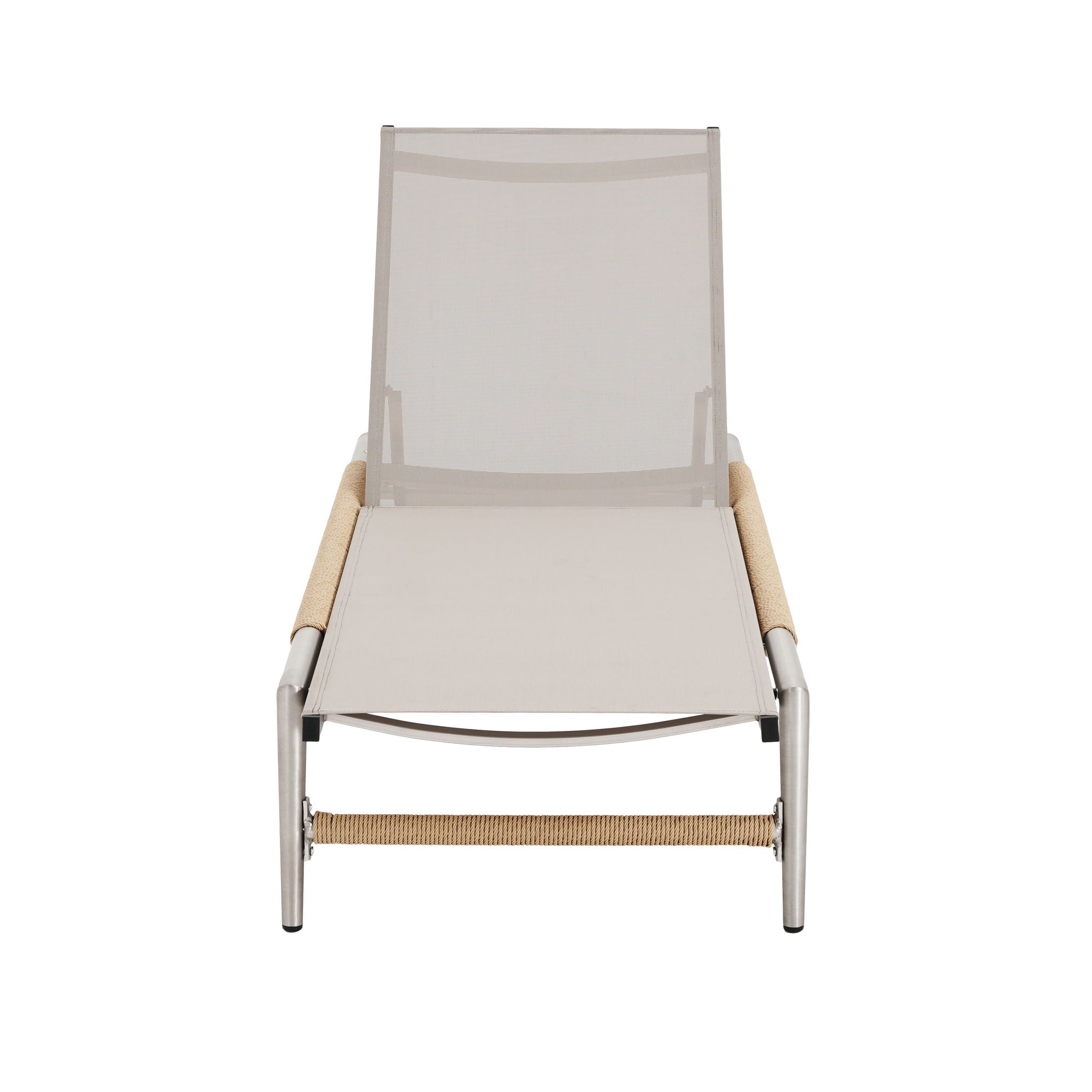 Hargrove - Outdoor Patio Aluminum Chaise Lounge (Set of 2) - Natural / Silver