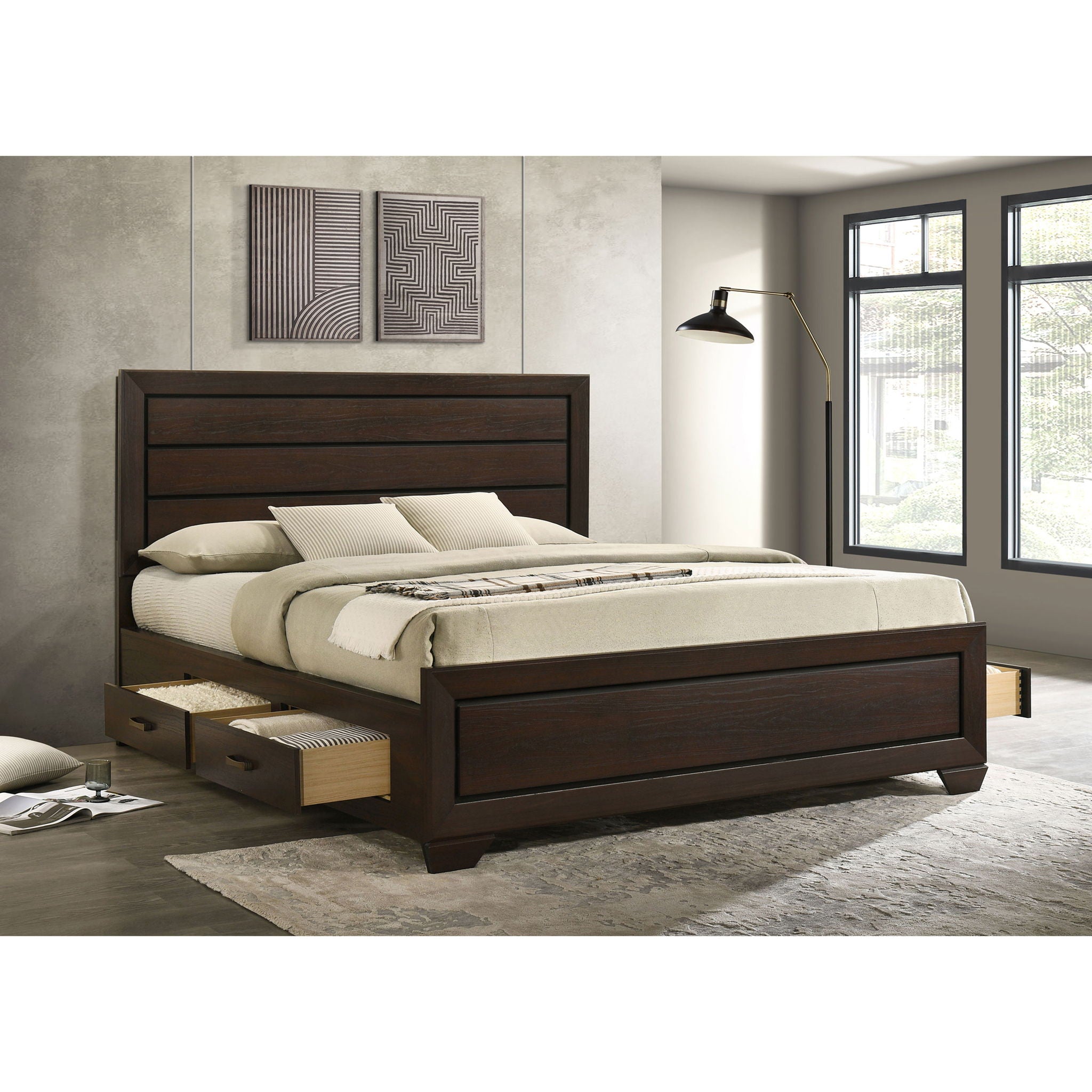 Holmgren - Panel Bed With Side Drawers