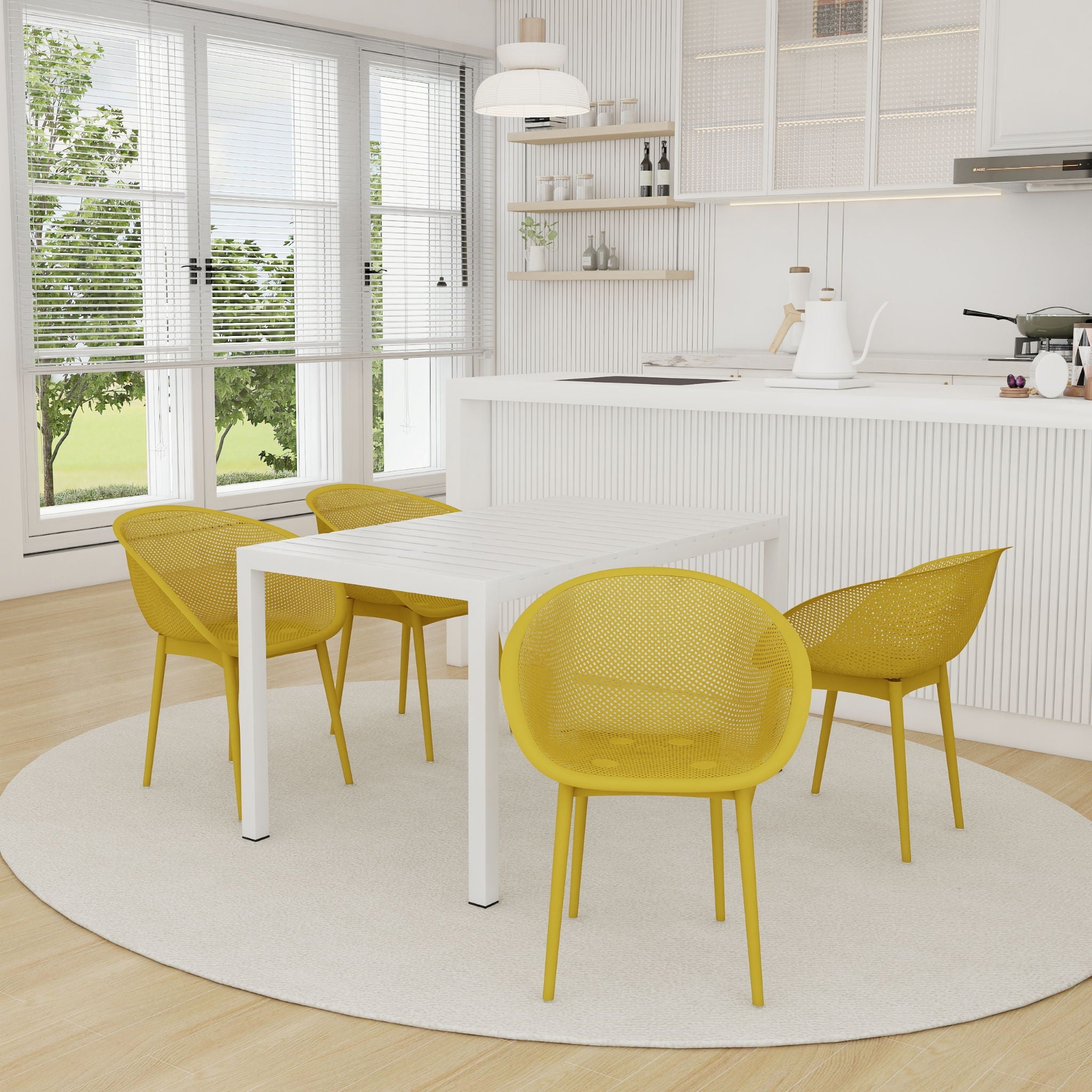 2 Piece Durable Single Chair With Mesh Hollow Out Design