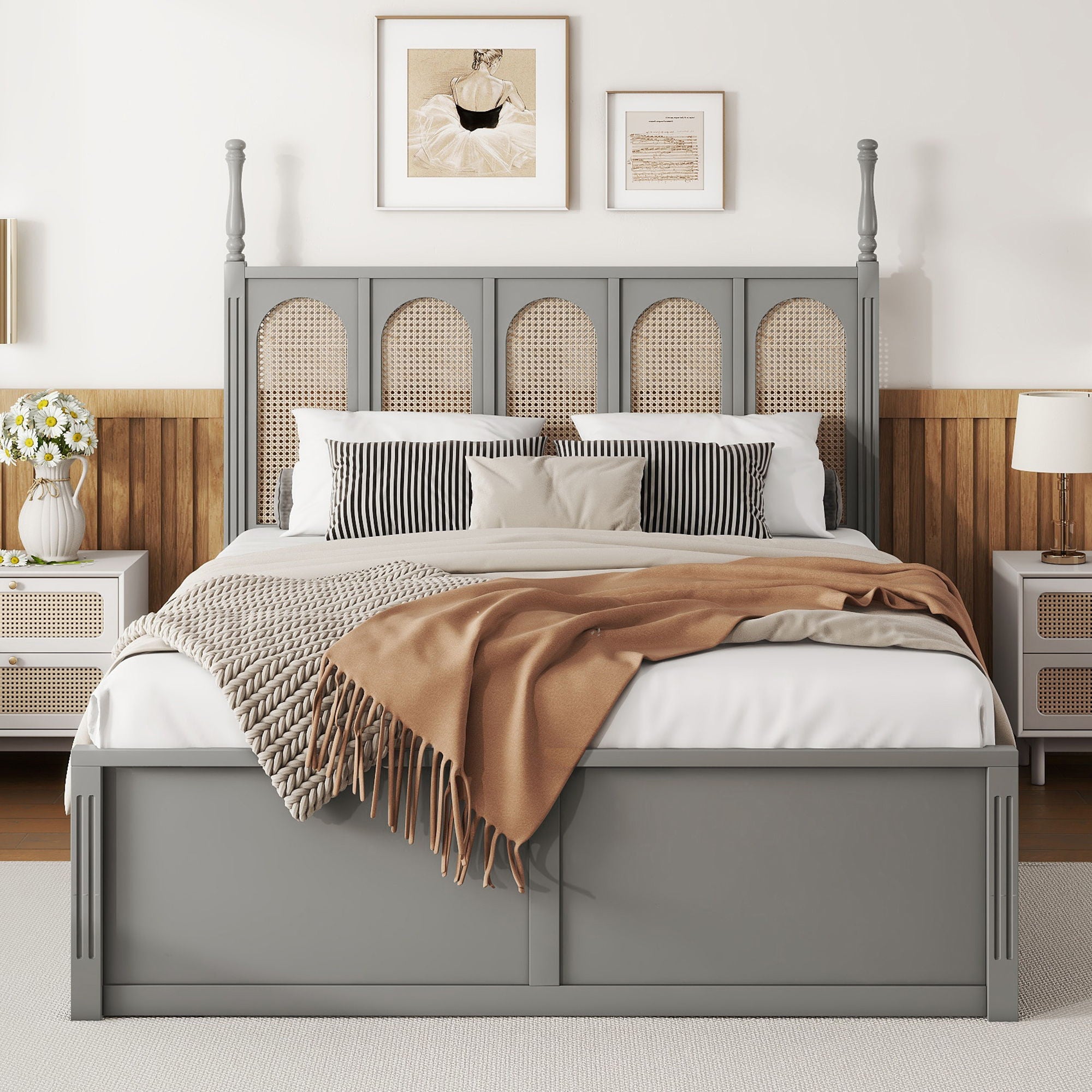 Platform Bed With With 2 Big Drawers With Trundle