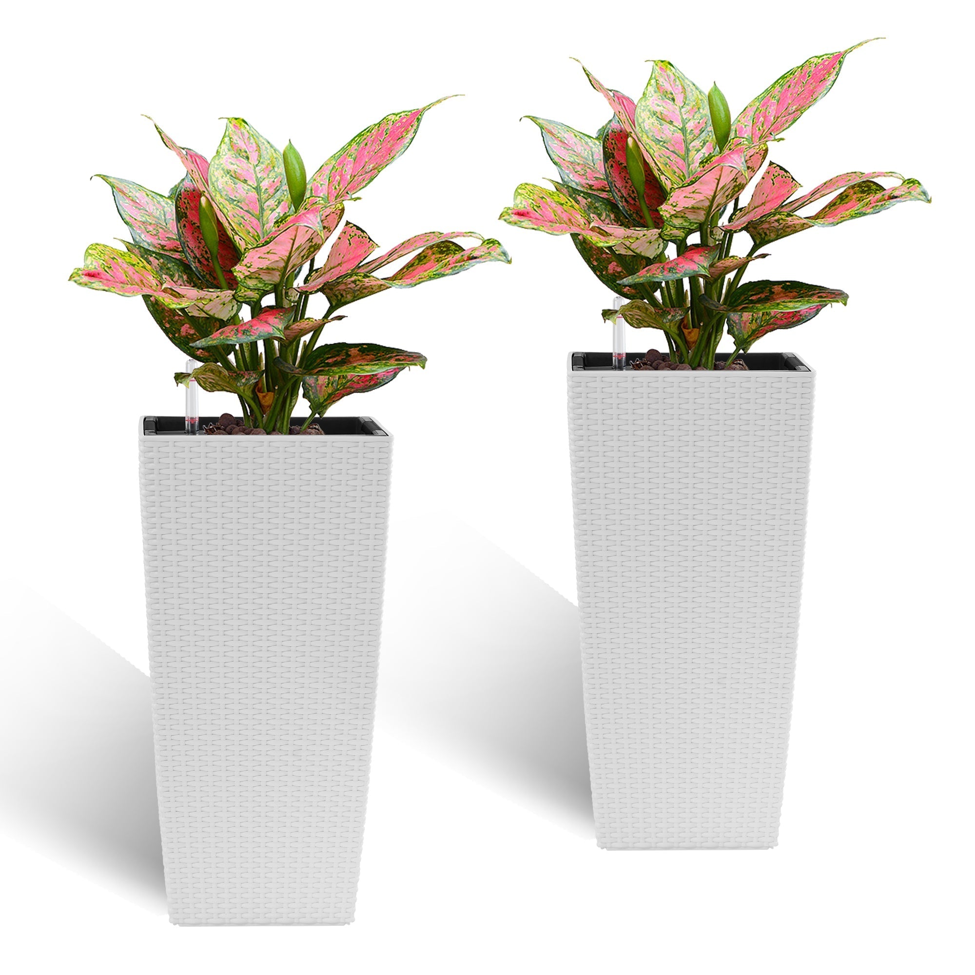 Pack of 2 Square Planters with Automatic Watering System - 22 Inch