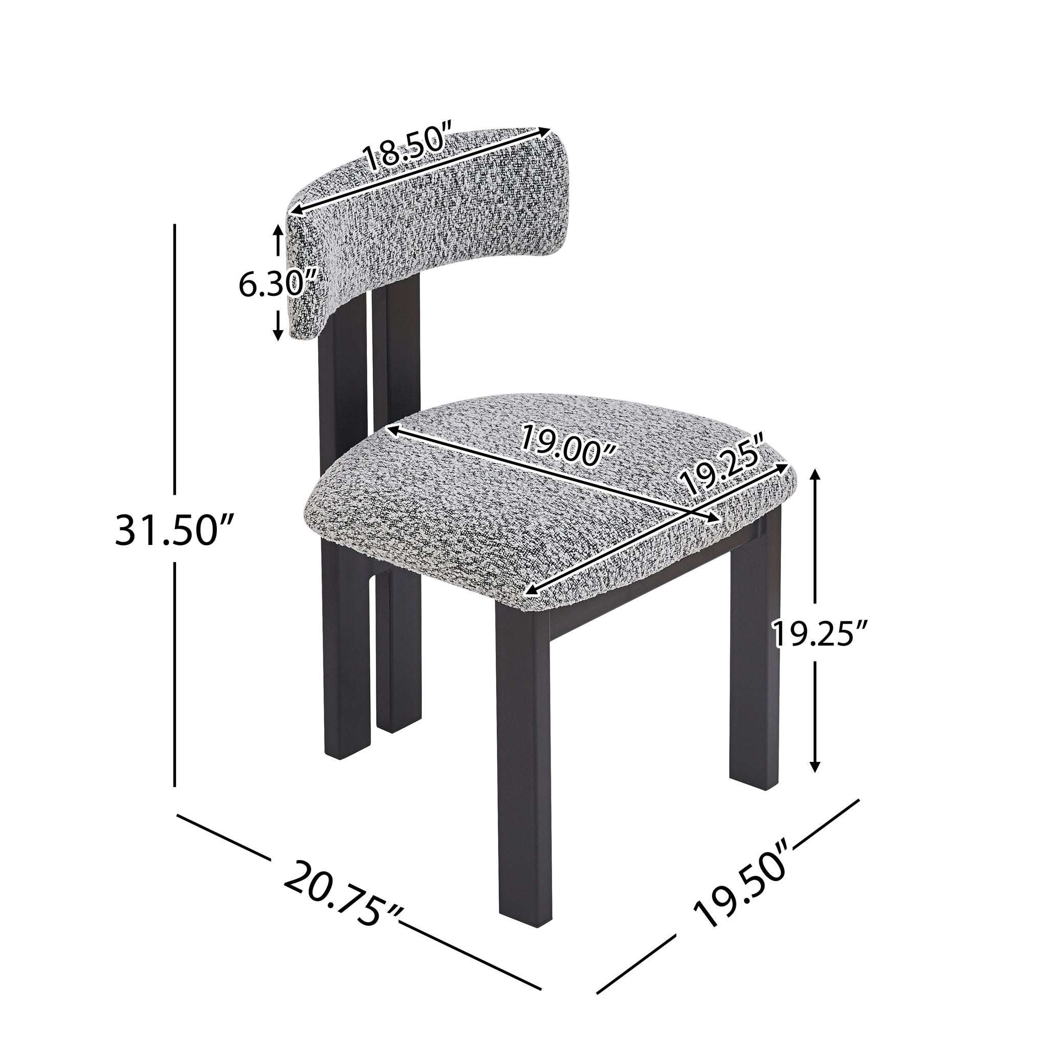 Mid Century 5 Piece Dining Set With Upholstered Metal Leg Chairs And Solid Wood Top Table - Black / White / Natural