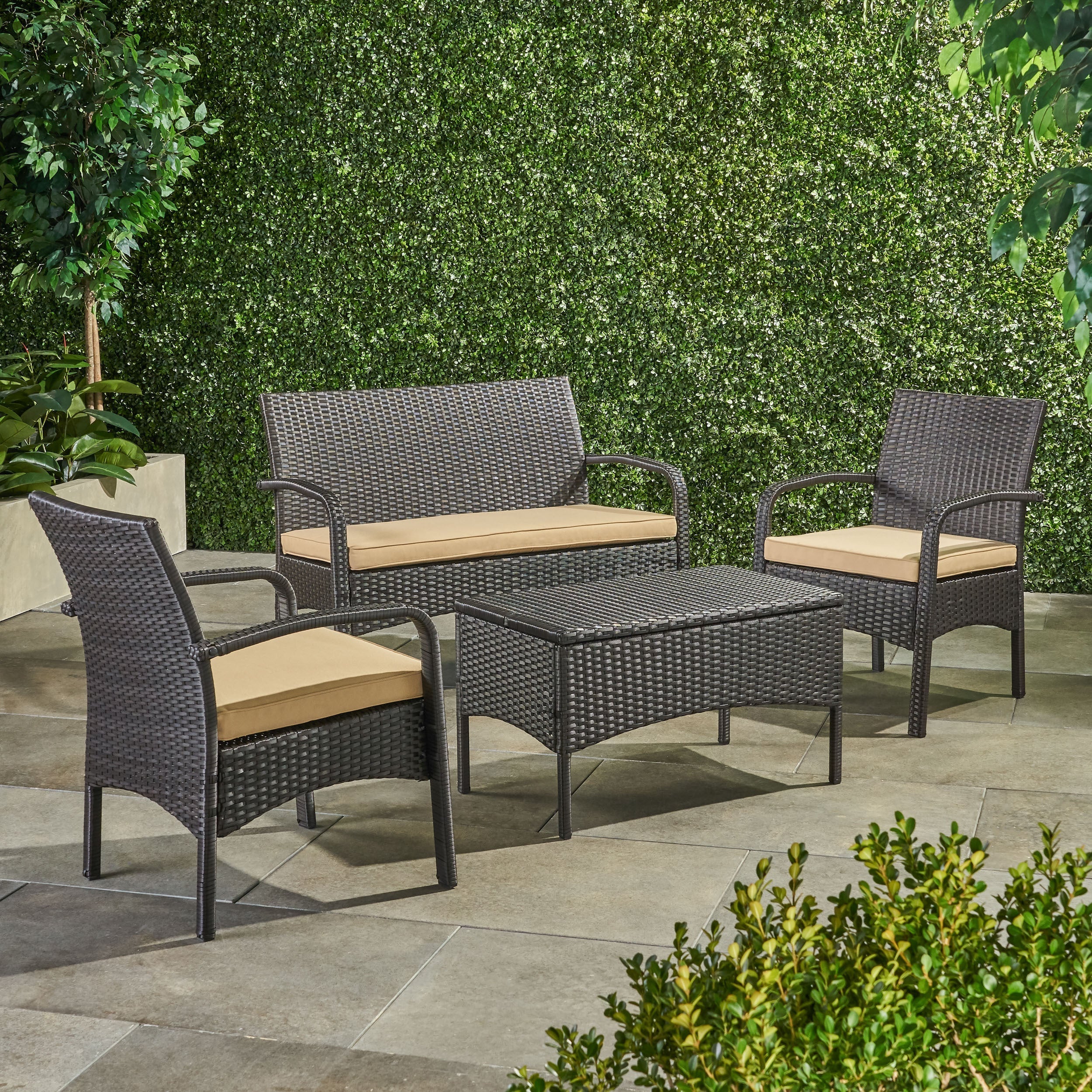 Cordoba 4-Piece PE Rattan Outdoor Chat Set