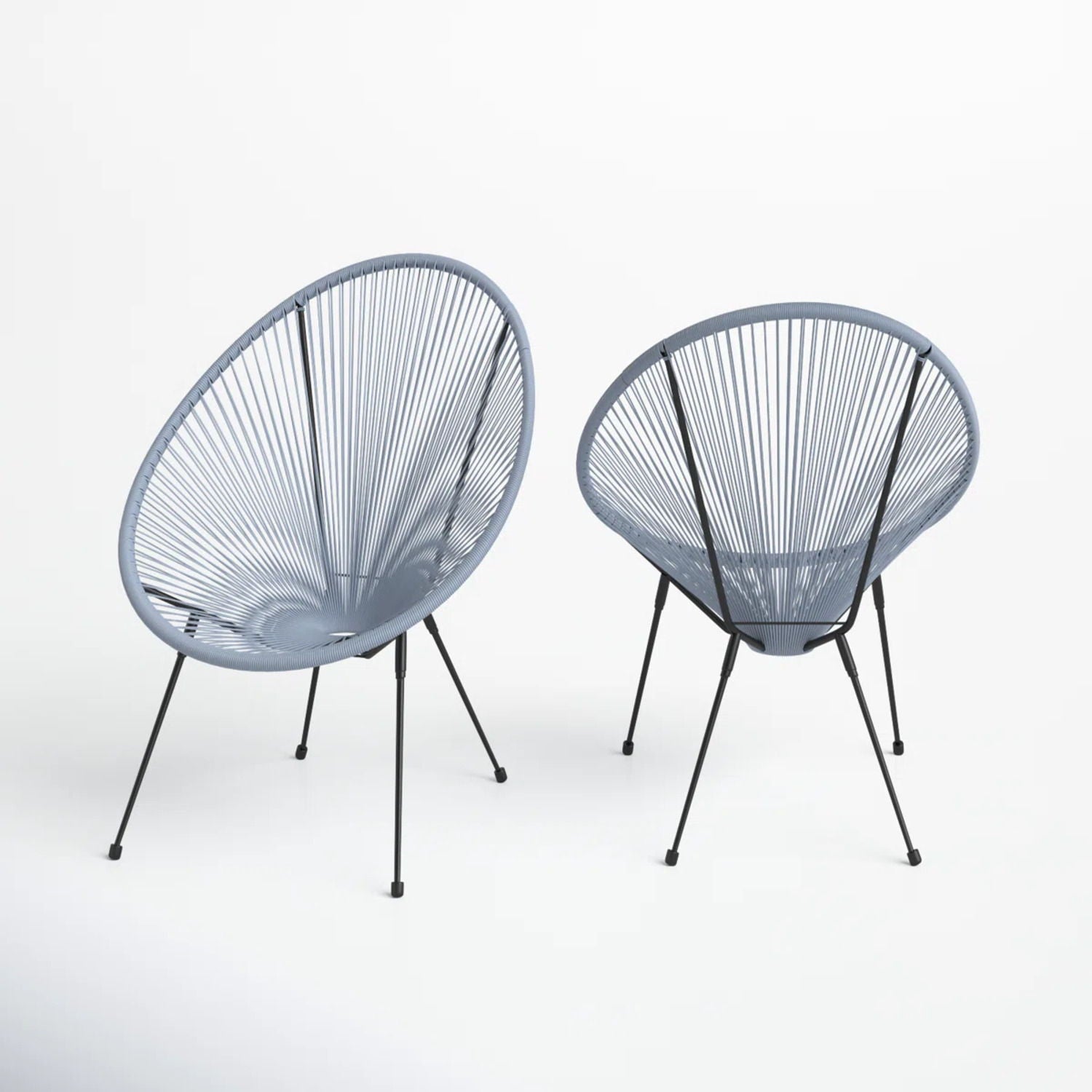 Modern Egg Shaped String Chairs (Set of 2)