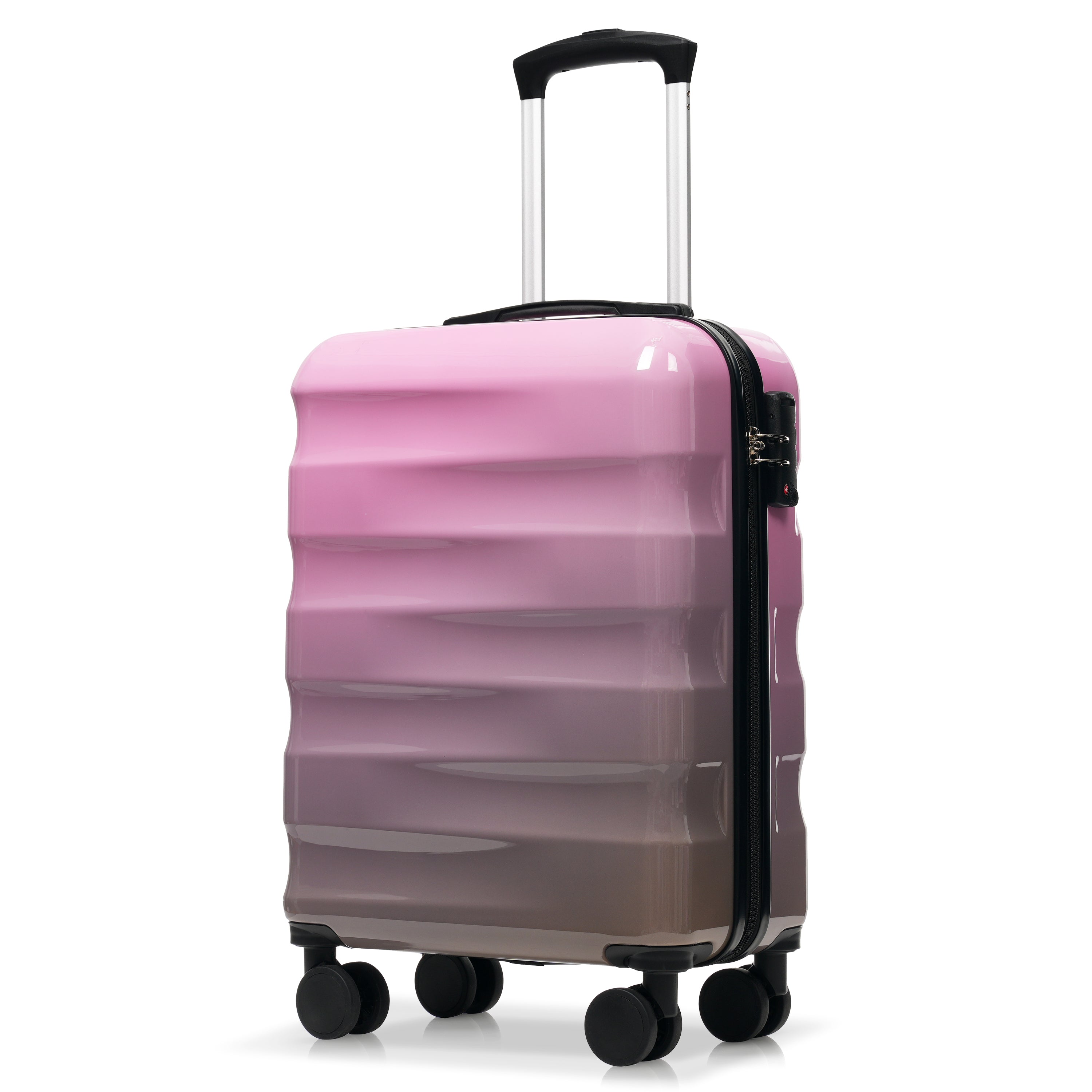 20-Inch Carry-On Suitcase with Dual Wheels and Water Bottle Holder
