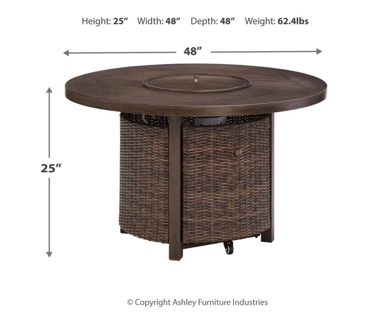 Paradise Trail - Medium Brown - Round Fire Pit Table