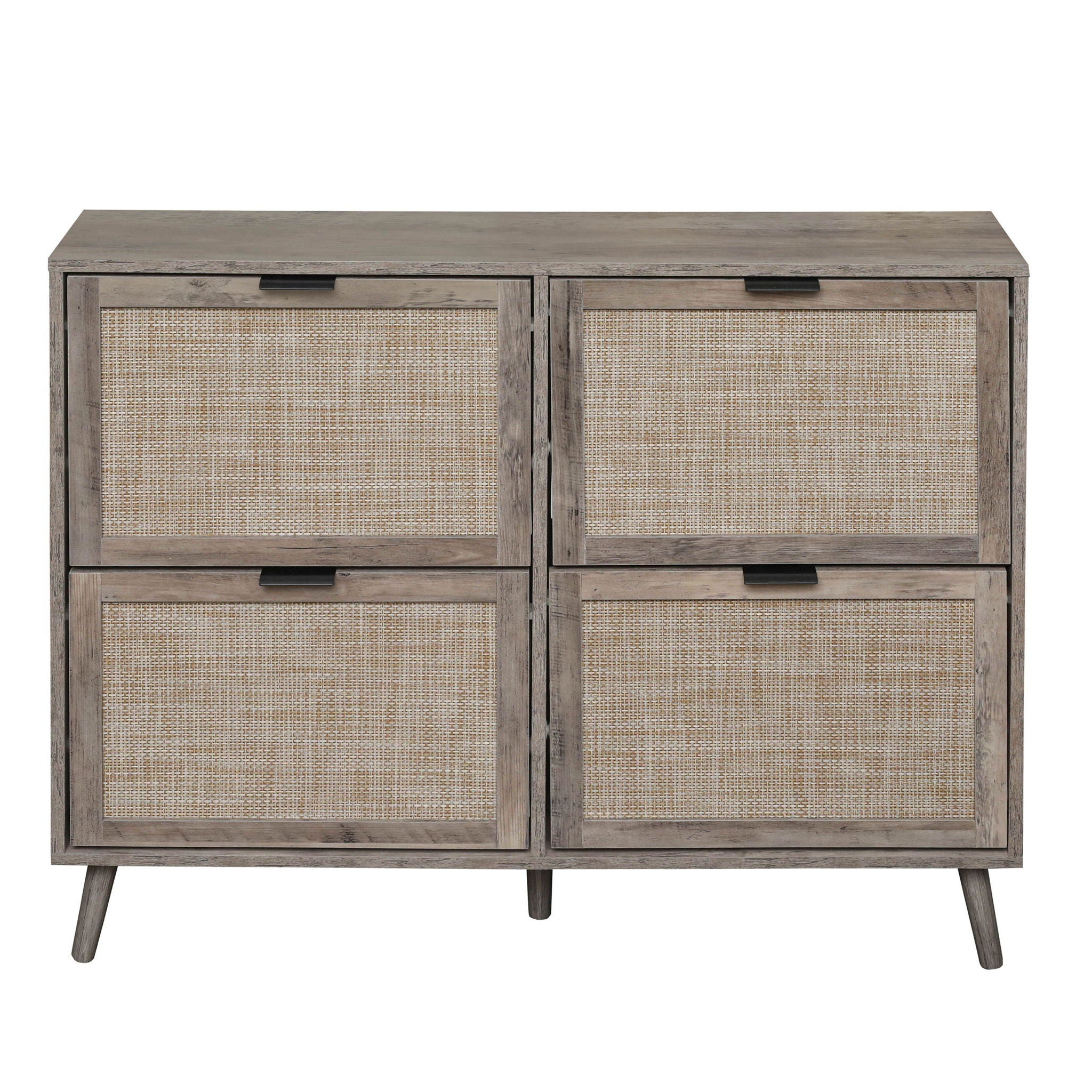 4 Door Shoe Rack, Freestanding Modern Shoe Storage Cabinet